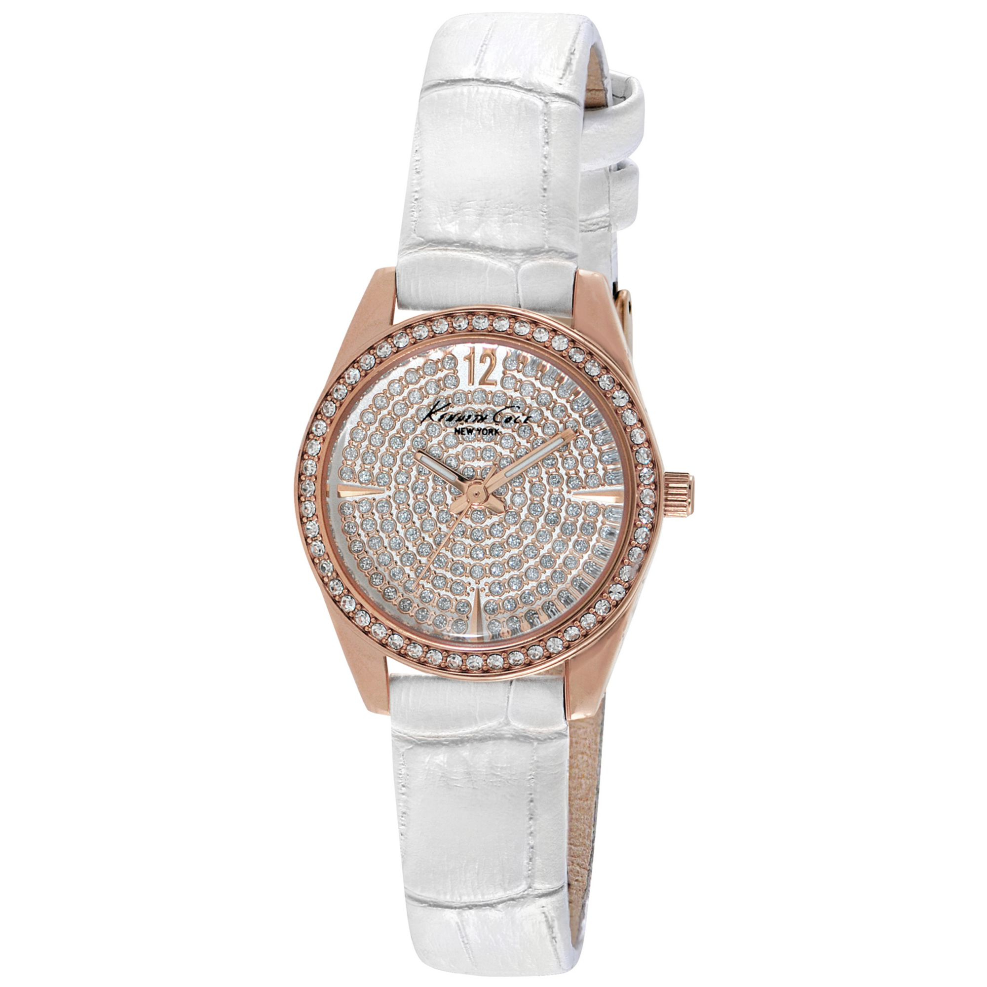 Cole Women'S White Leather Strap Watch 28Mm Kc2844 in White Lyst