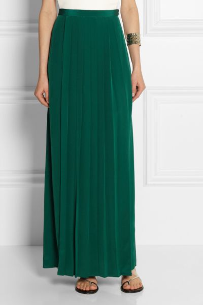 maxi skirt emerald green