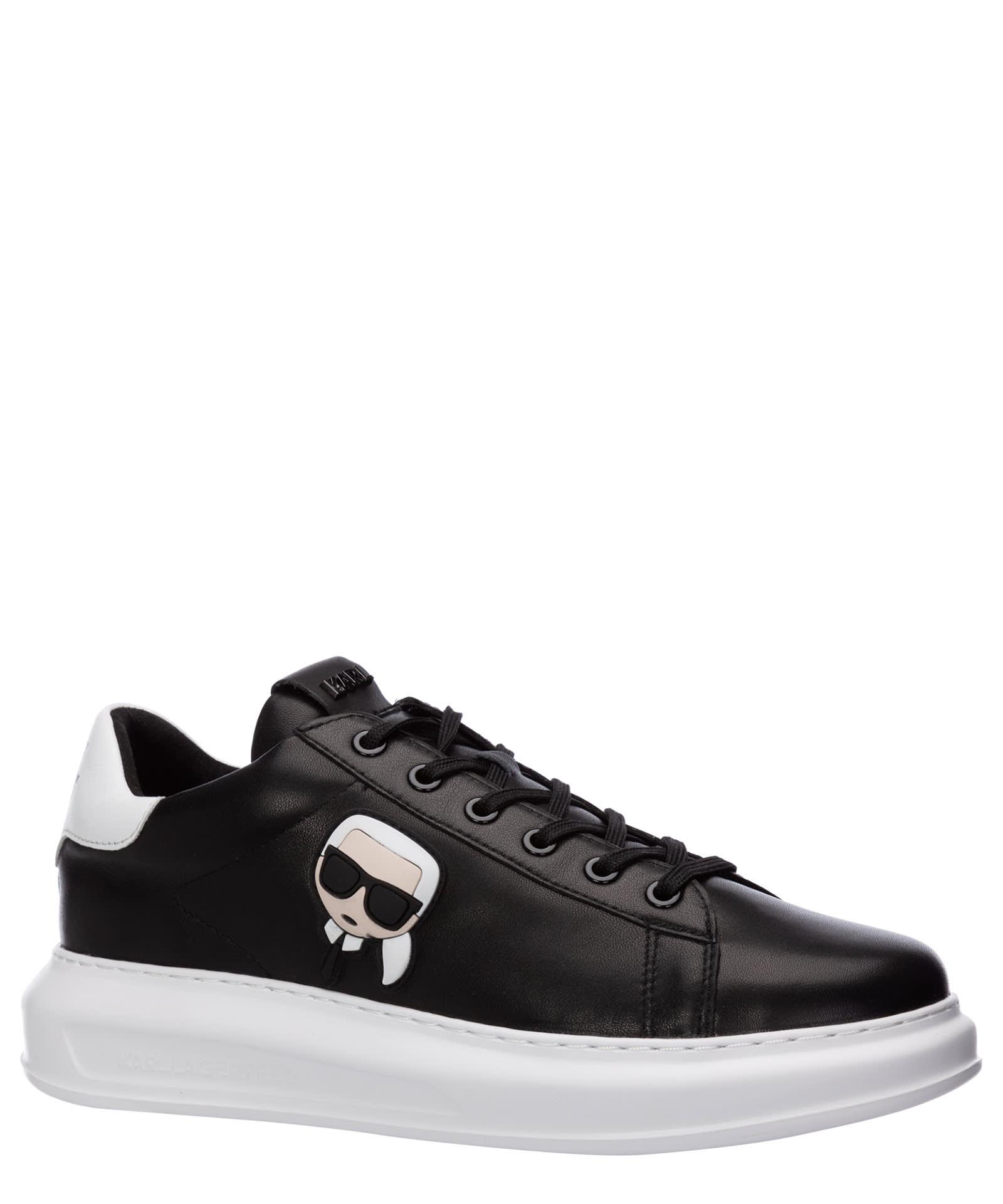 Karl Lagerfeld Kapri K Ikonik Leather Sneakers In Black For Men Lyst Uk