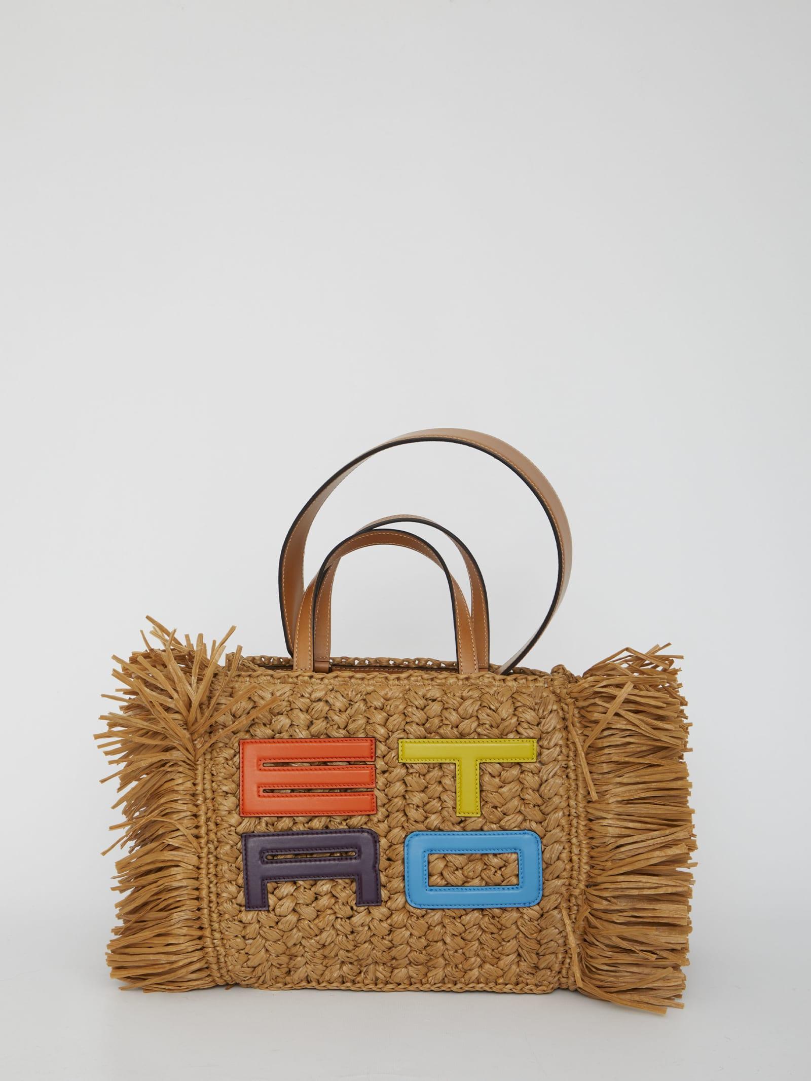 Etro Raffia Tote Bag ETRO エンブロイダリー ラフィア トート