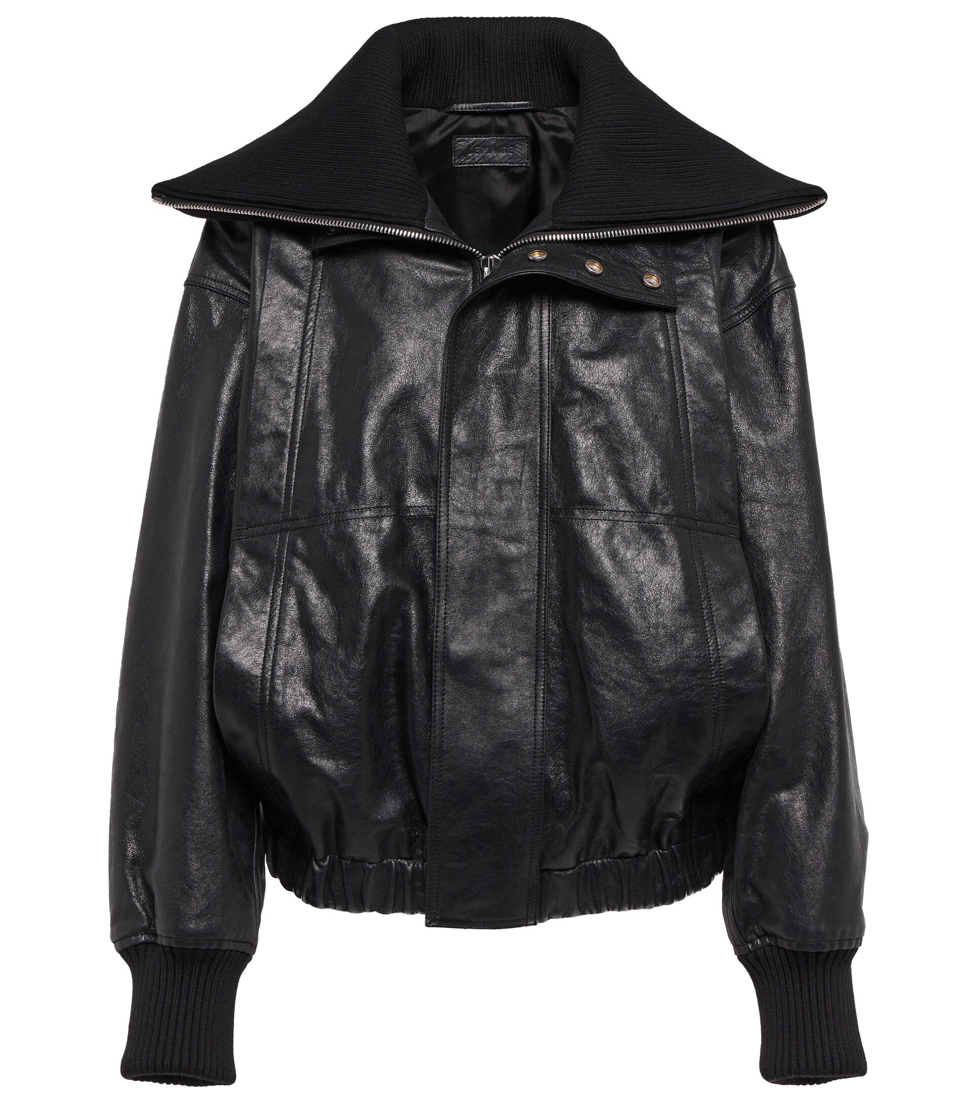 Lemaire Oversized Leather Jacket In Black Lyst