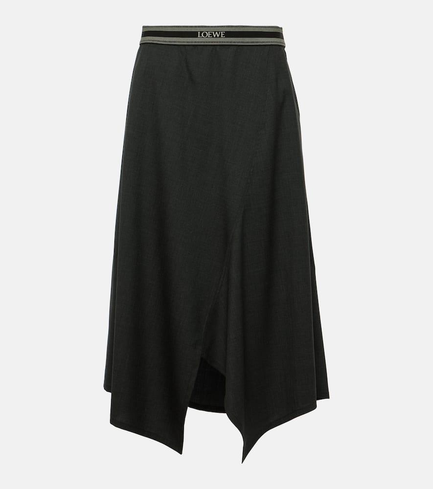 everyday low prices Loewe Logo Embroidered Asymmetric Wool Midi