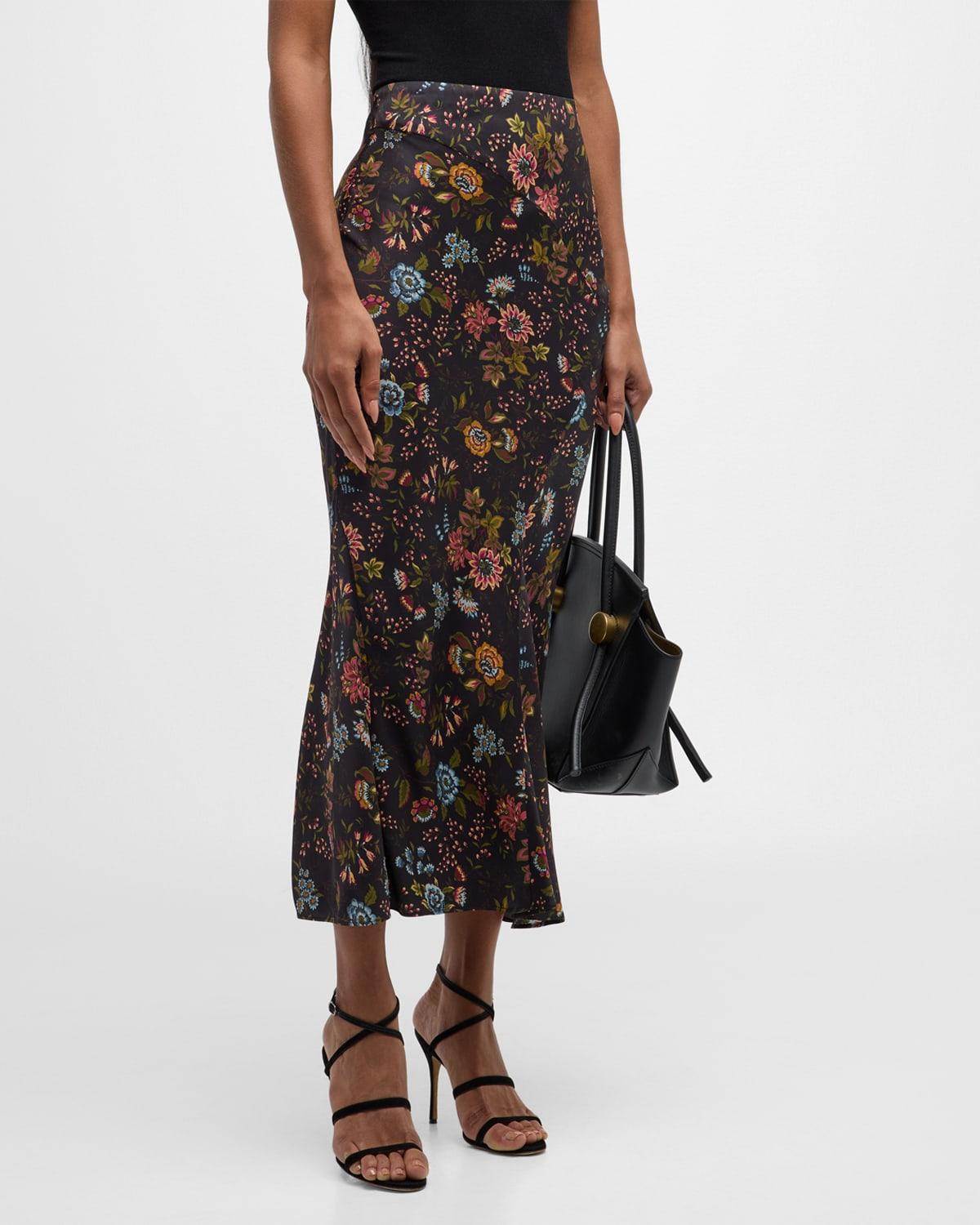 Veronica Beard Clover Floral Midi Skirt Lyst