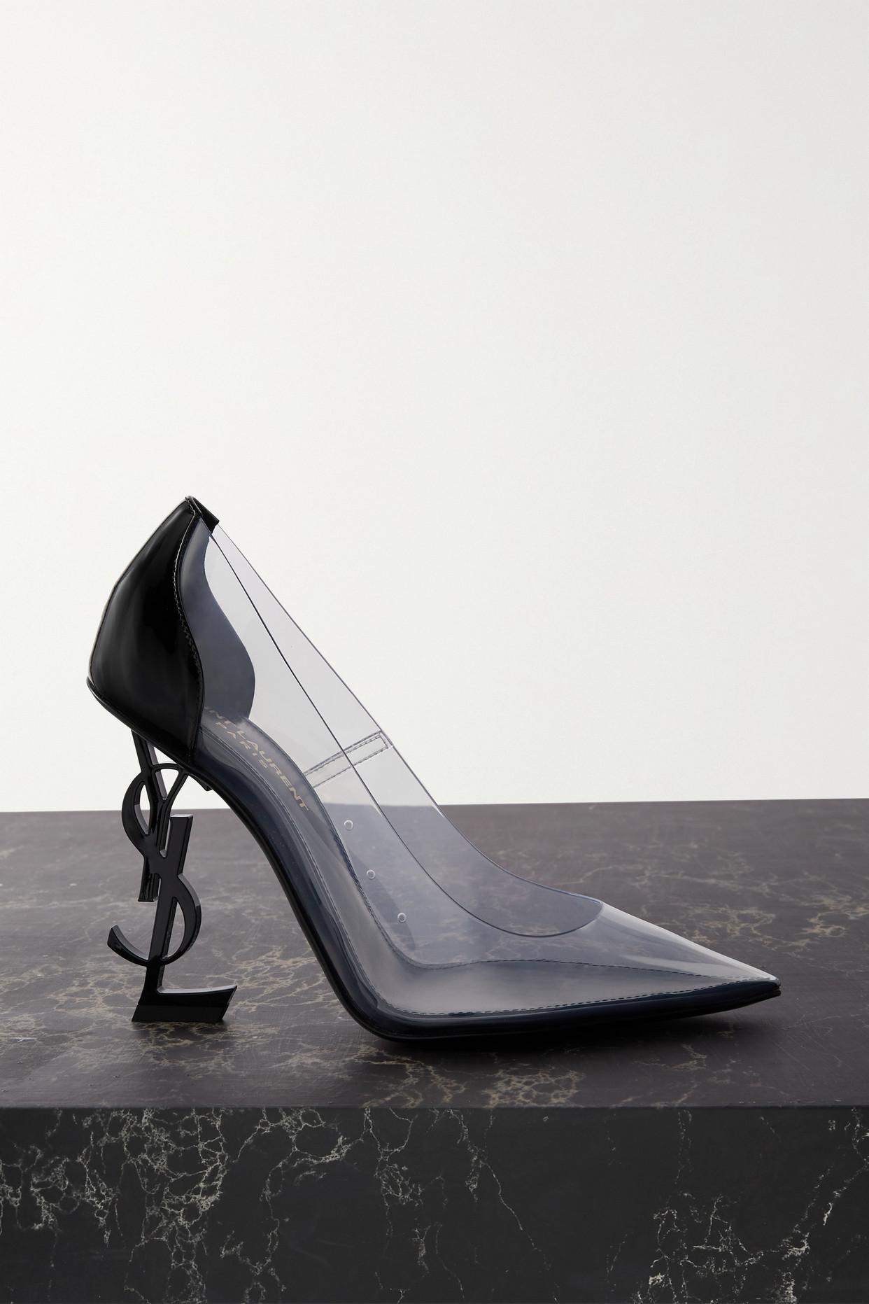 Saint Laurent Opium Pumps Aus Lackleder Und Pvc In Grau Lyst At