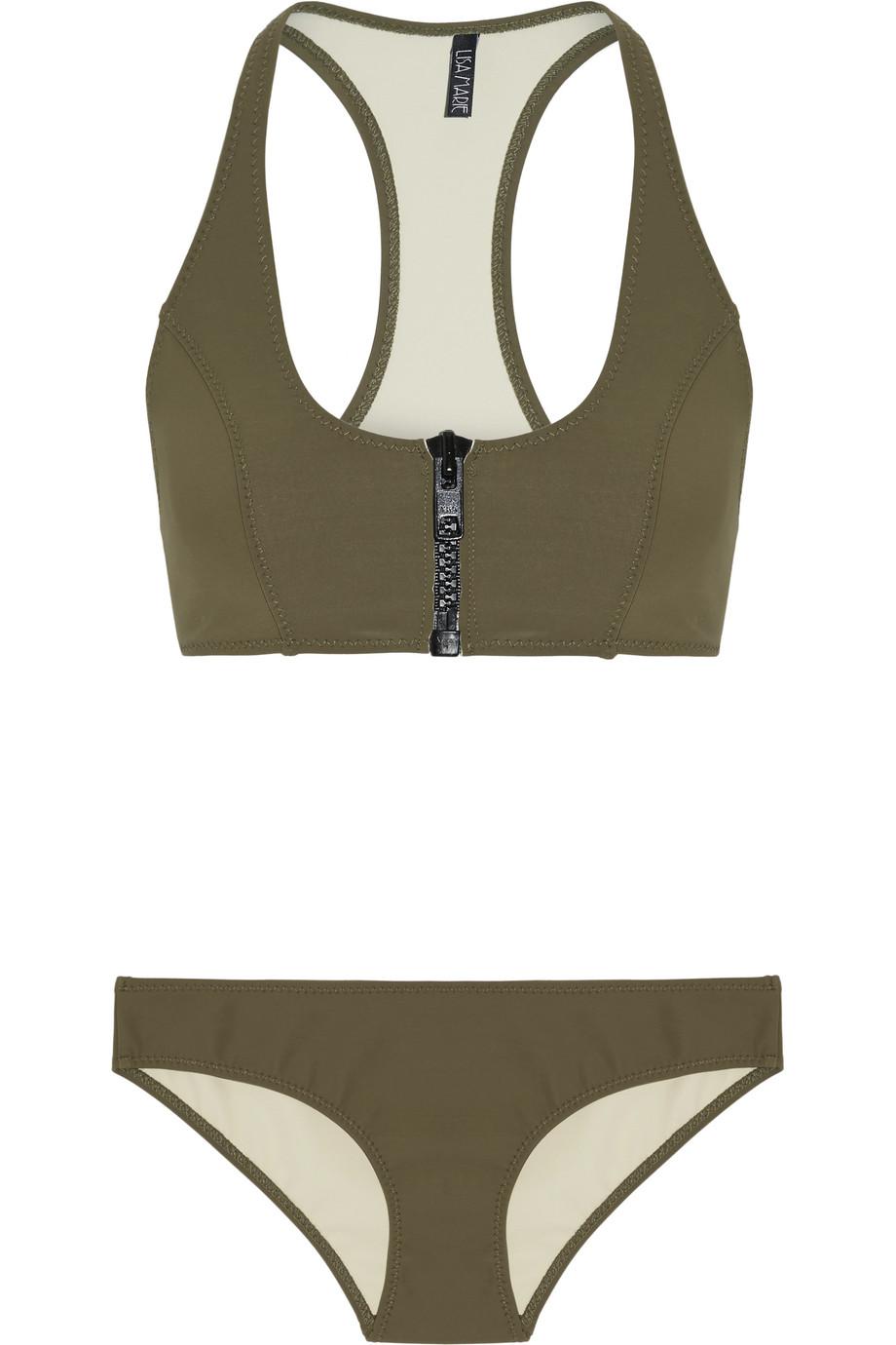 Lisa Marie Fernandez Synthetic Elisa Bonded Bikini In Army Green Green