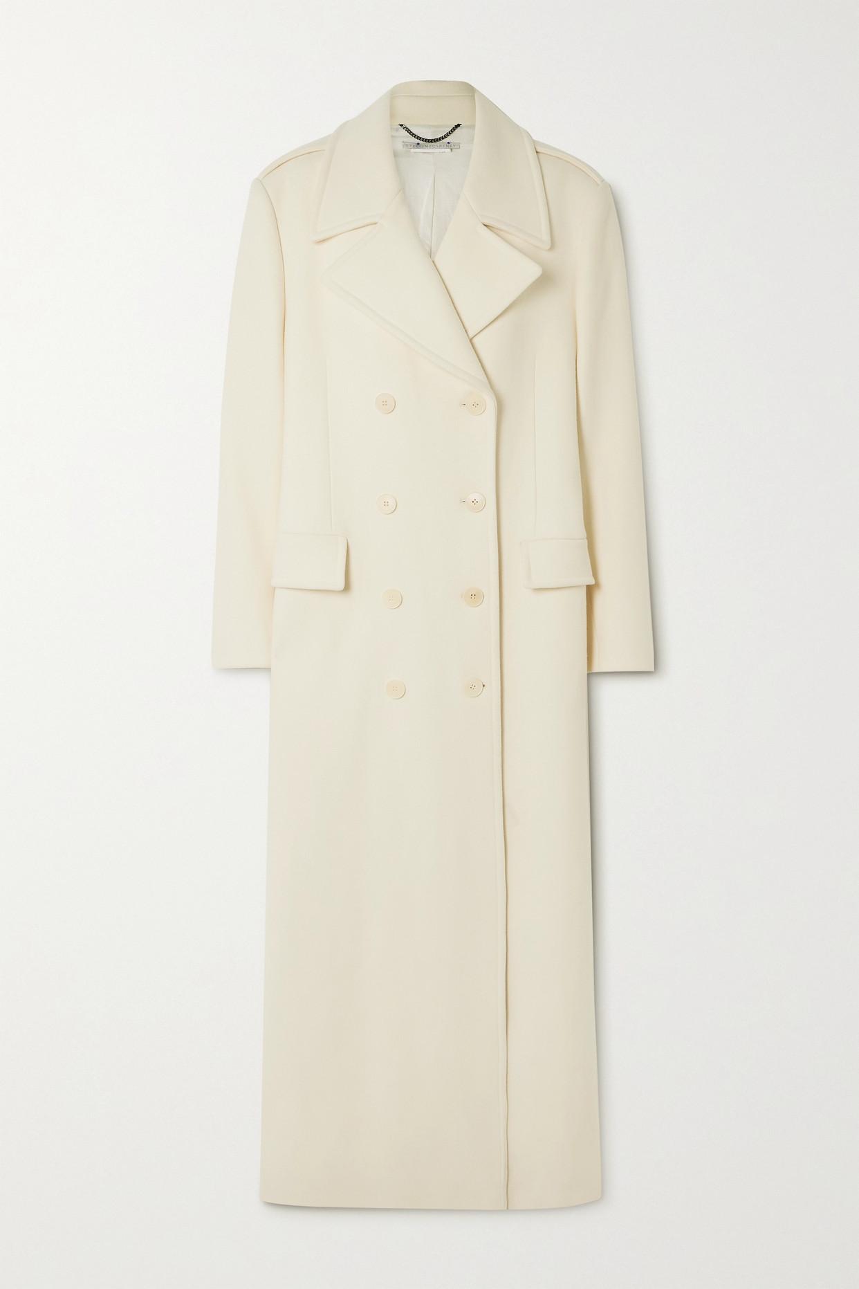 Stella Mccartney Net Sustain Oversized Double Breasted Wool Coat In