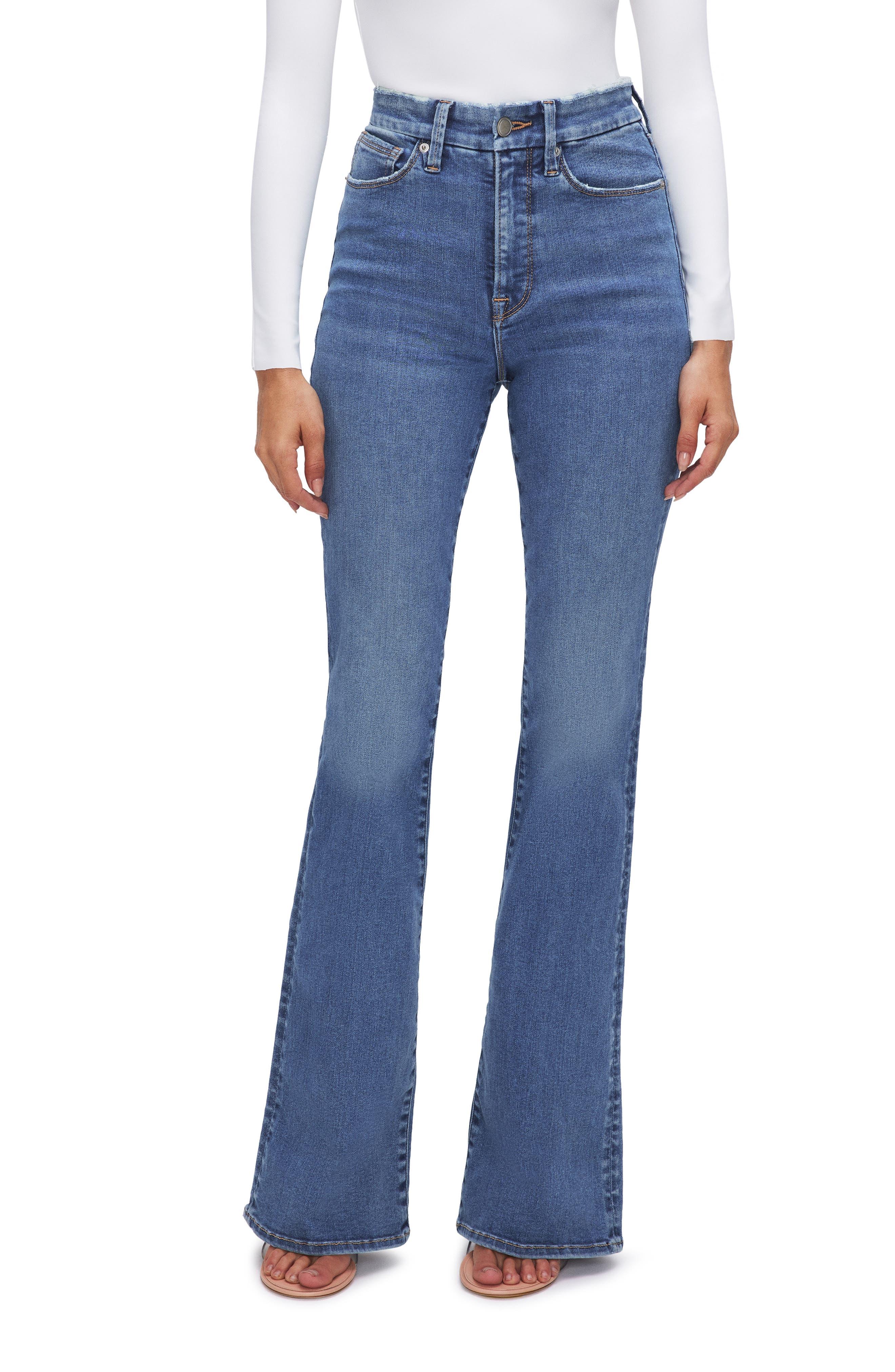 GOOD AMERICAN Always Fits Good Classic High Waist Bootcut Jeans In Blue