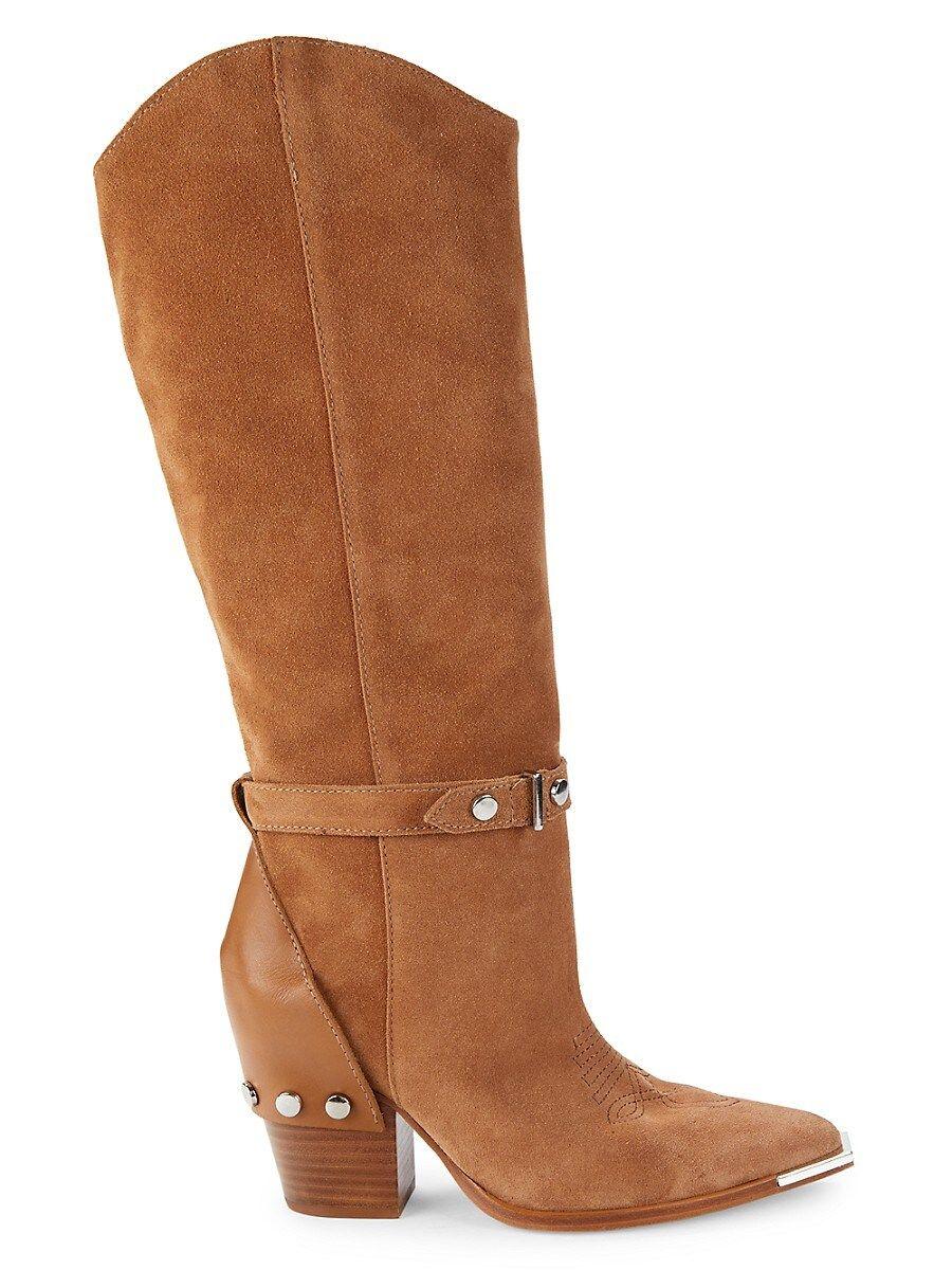 Schutz Shoes Rianne Suede Knee High Boots In Brown Lyst