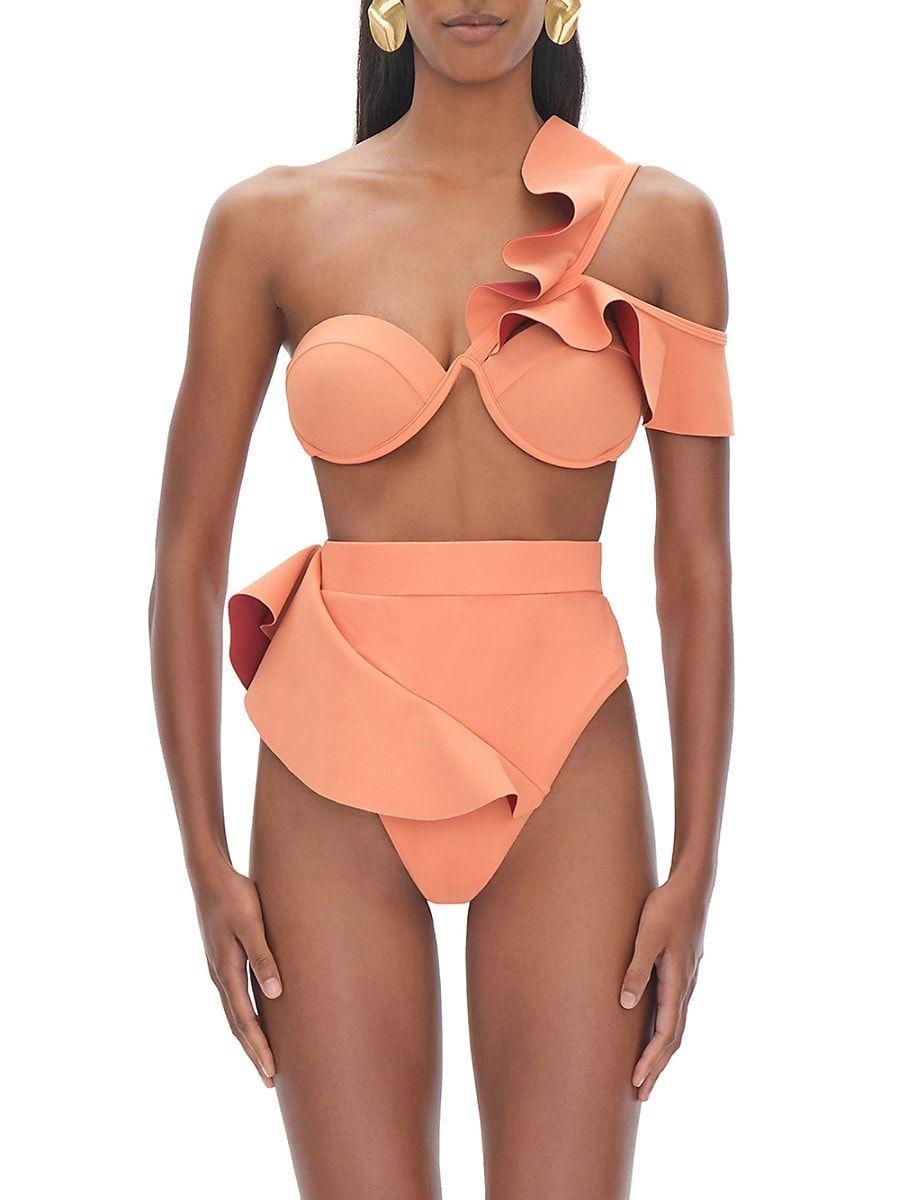 Andrea Iyamah Kiara Bikini Bottom In Orange Lyst