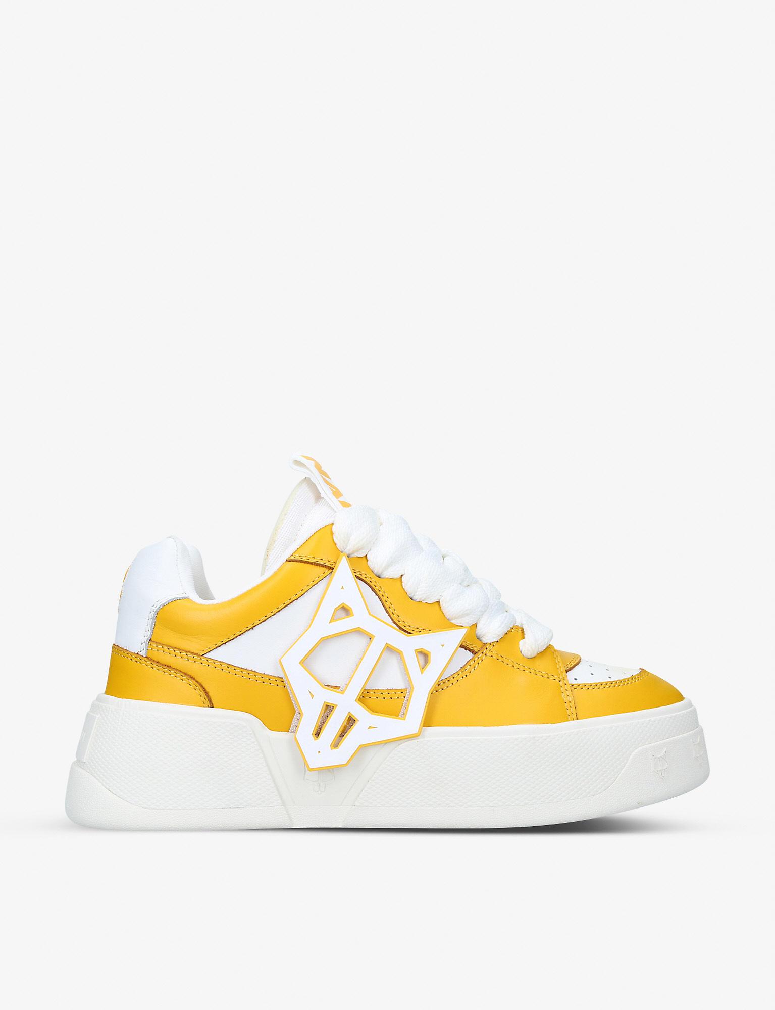 Naked Wolfe Kosa Low Top Leather Trainers In Yellow For Men Lyst