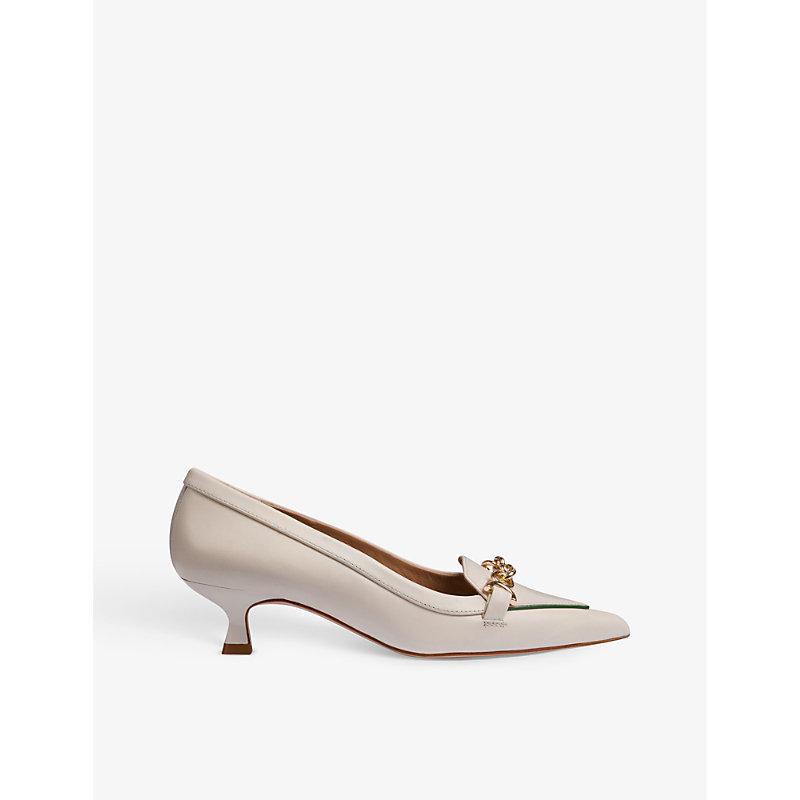 LK Bennett Renata Chain Embellished Leather Courts Lyst