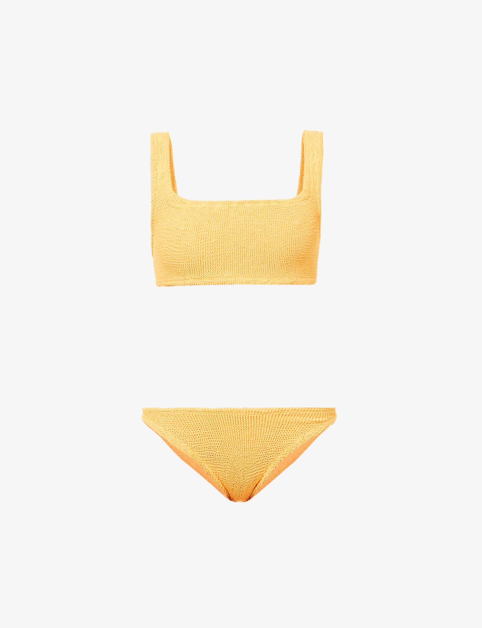 Hunza G Synthetic Xandra Bikini Set In Yellow Lyst Uk