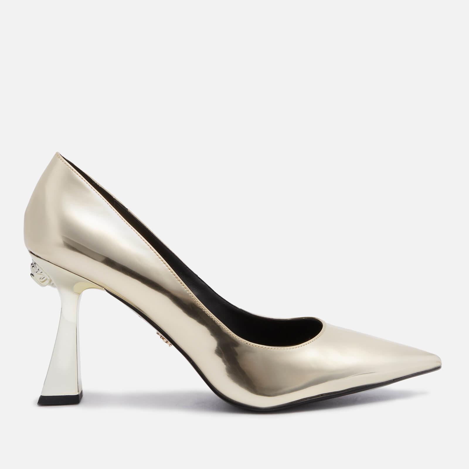 Kurt Geiger Leather Heeled Court Shoes In Metallic Lyst