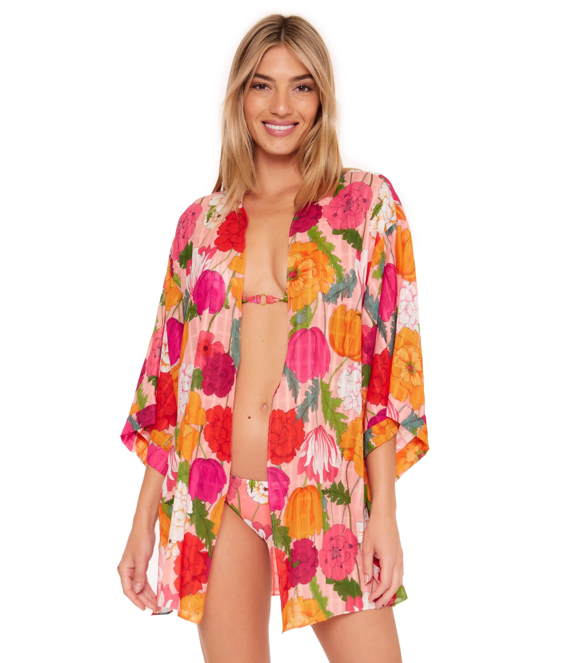 Trina Turk Sunny Bloom Front Tie Kimono In Red Lyst