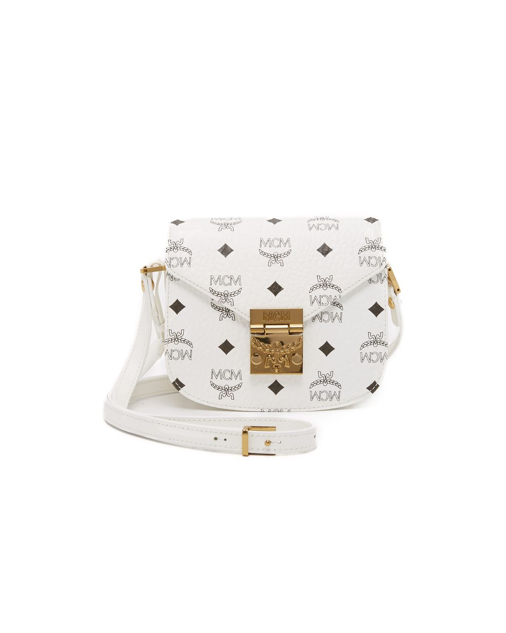 MCM Mini Patricia Saddle Bag in White | Lyst