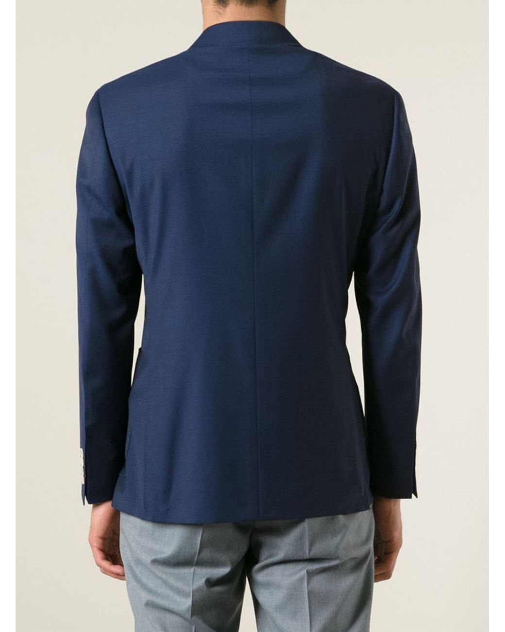 Canali Double Breasted Blazer in Blue for Men Lyst