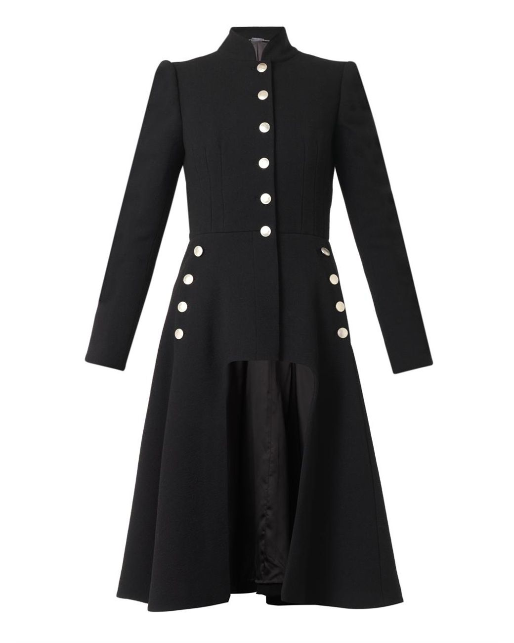 Alexander McQueen Cut-out Front Military Coat in Black | Lyst