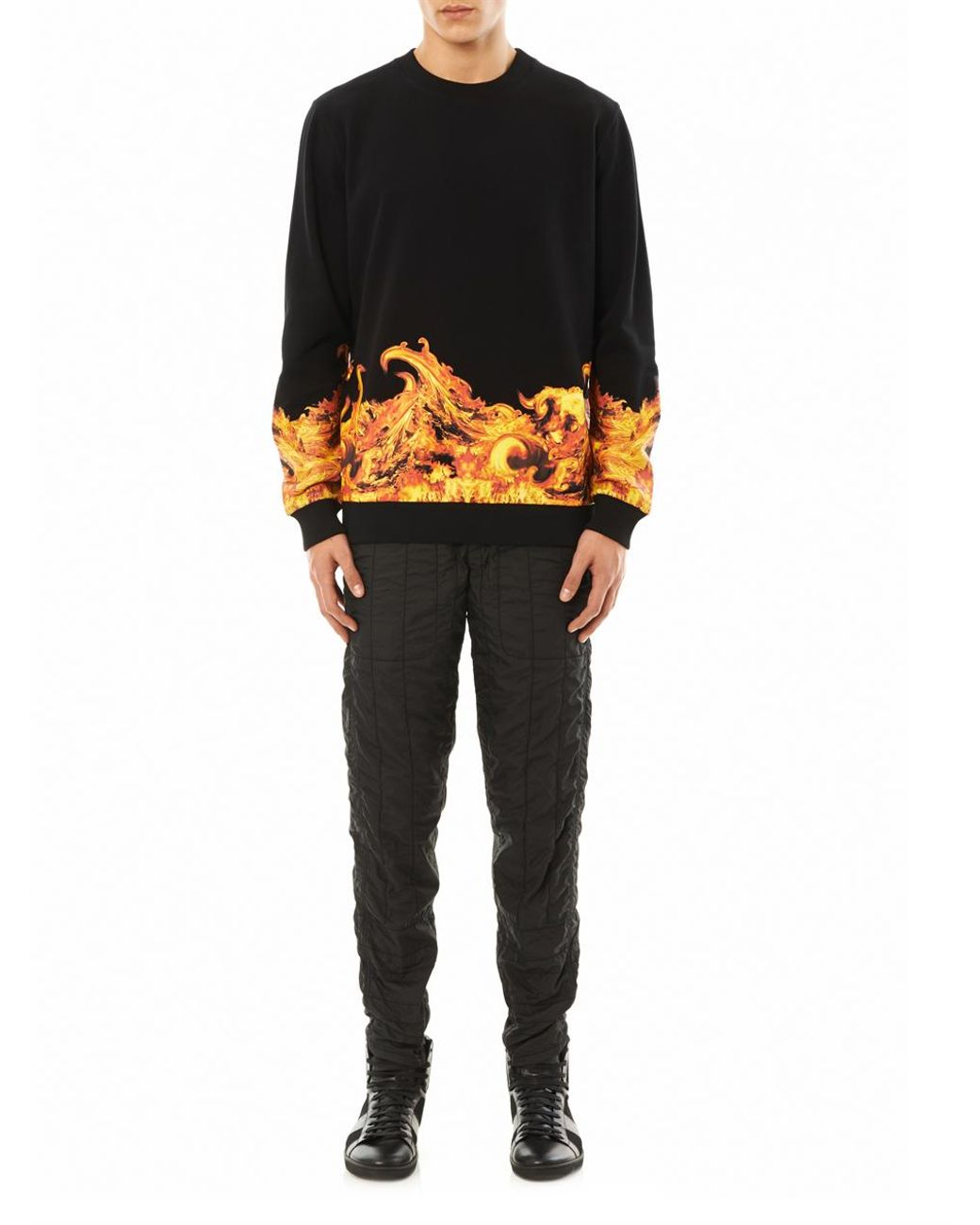 Givenchy Flame Print Sweatshirt in Black for Men | Lyst