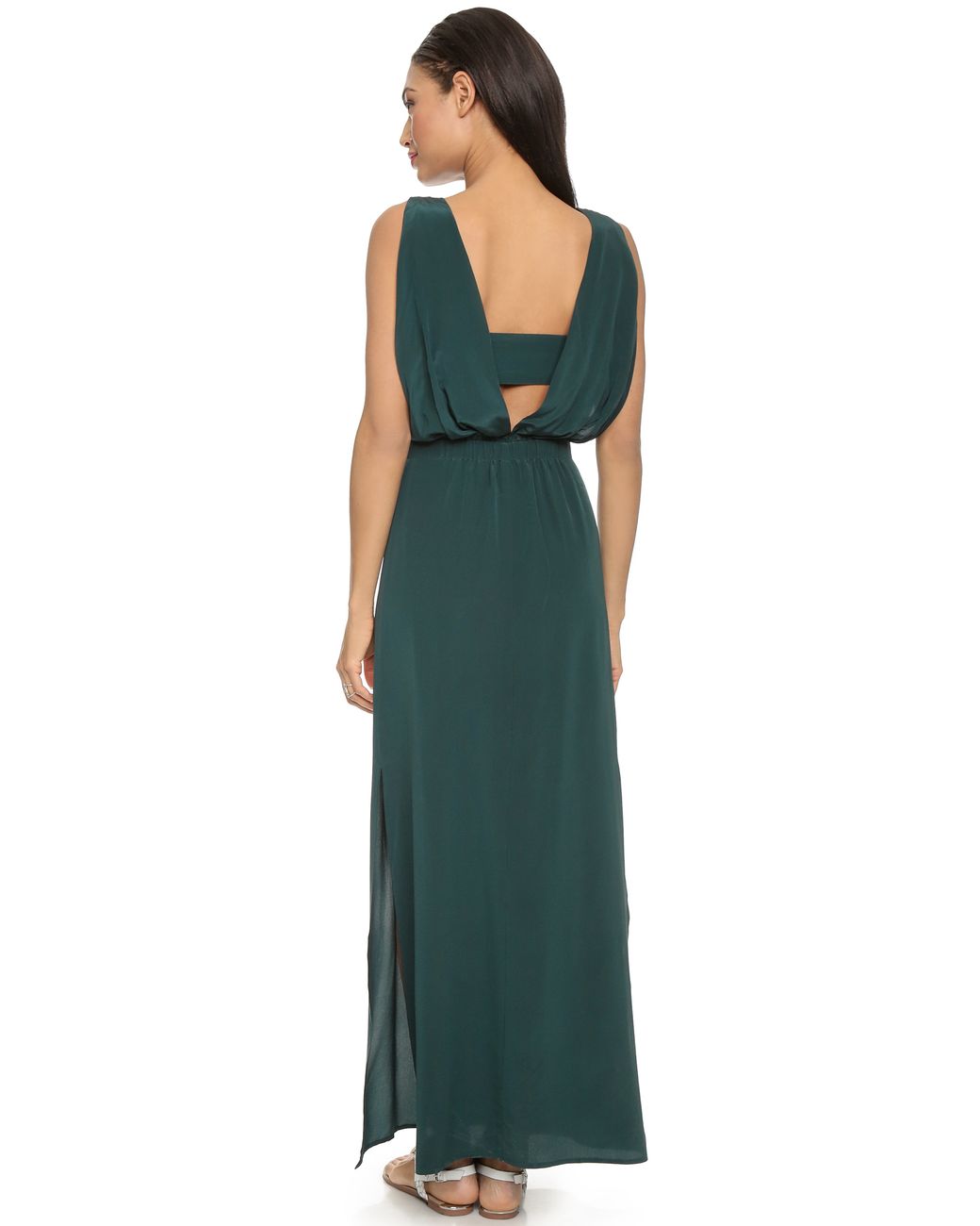 Club Monaco Mariam Silk Maxi Dress Forest in Green Lyst