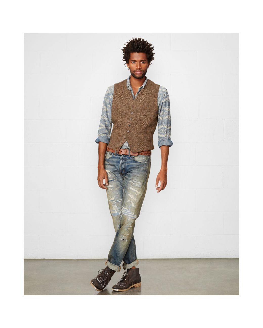 Ralph lauren tweed on sale vest