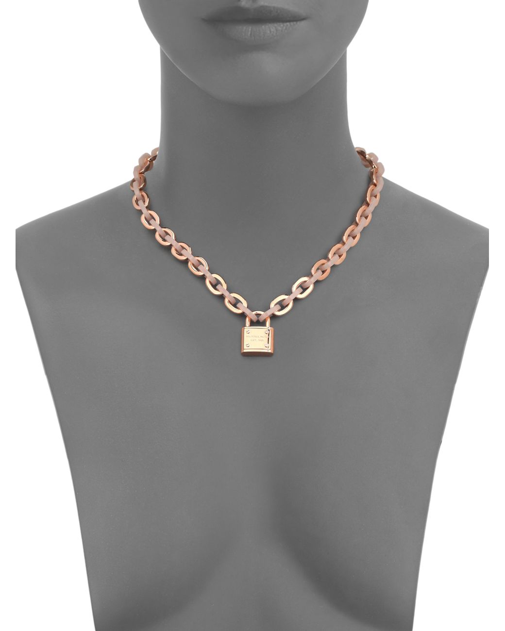 Michael Kors Rose \u0026 Blush Padlock Chain 