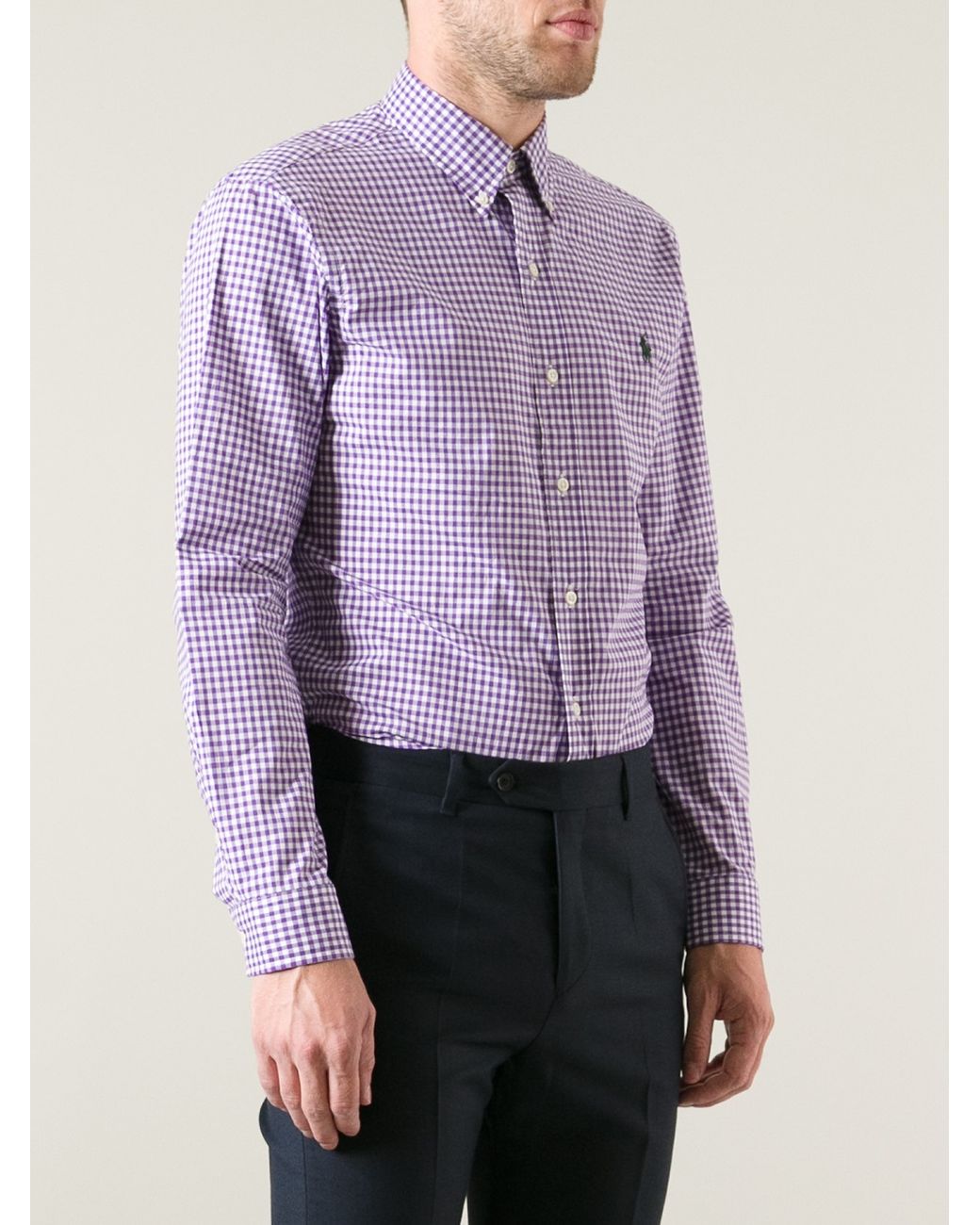 Polo Ralph Lauren Checked Shirt in Pink & Purple (Purple) for Men | Lyst