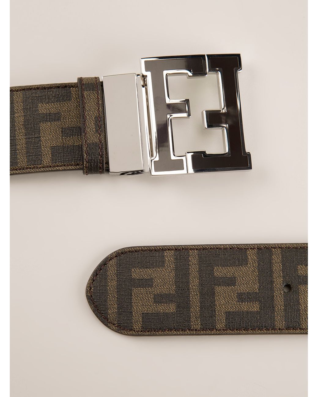 White fendi zucca belt hotsell