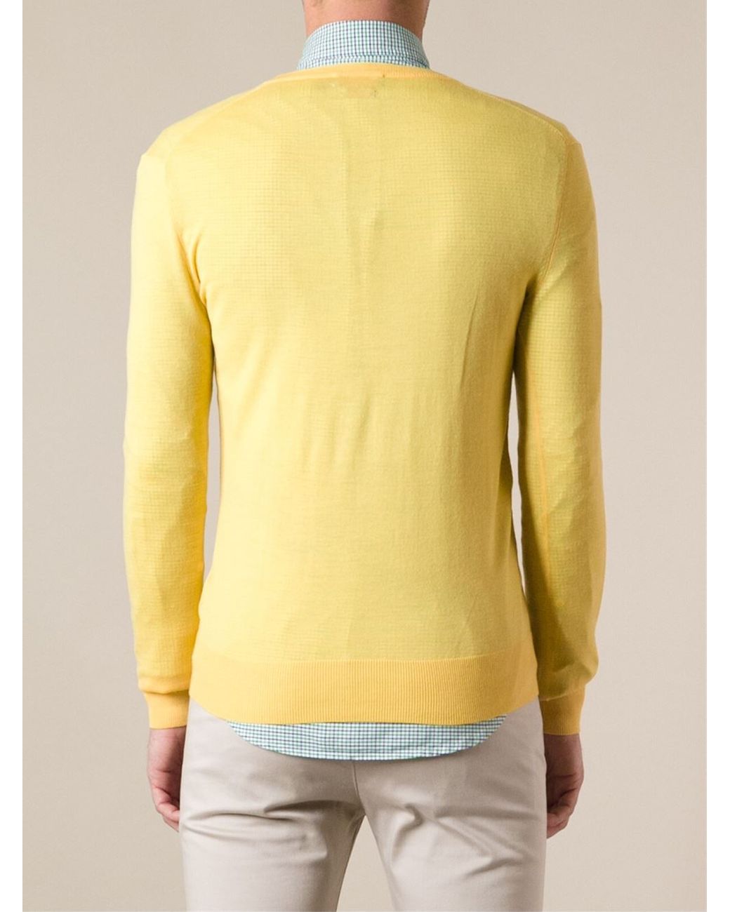 Mens yellow polo neck jumper online