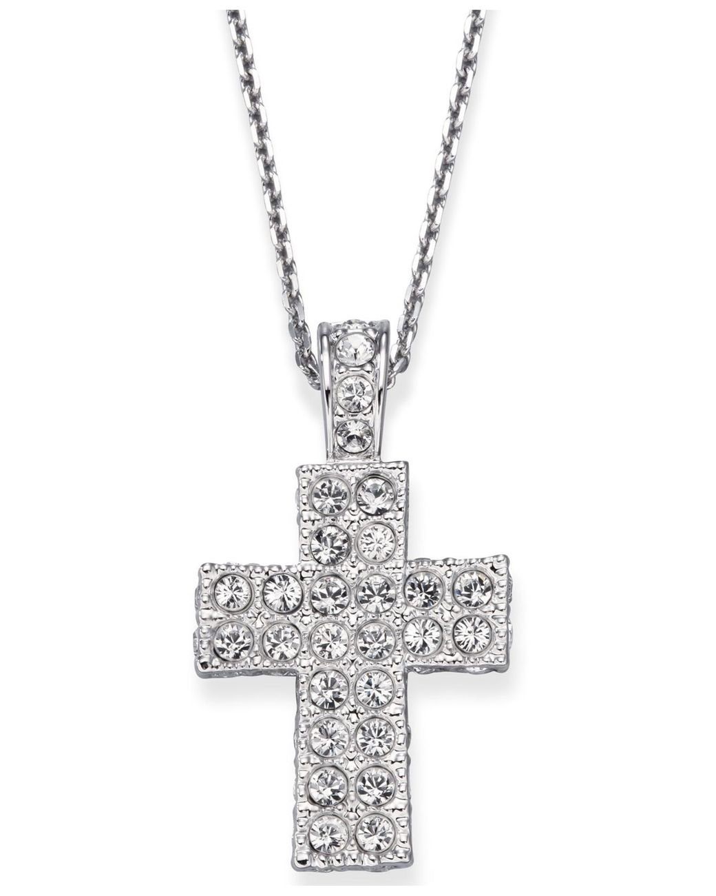 Emerald Cut Crystal Cross Necklace – Holicca