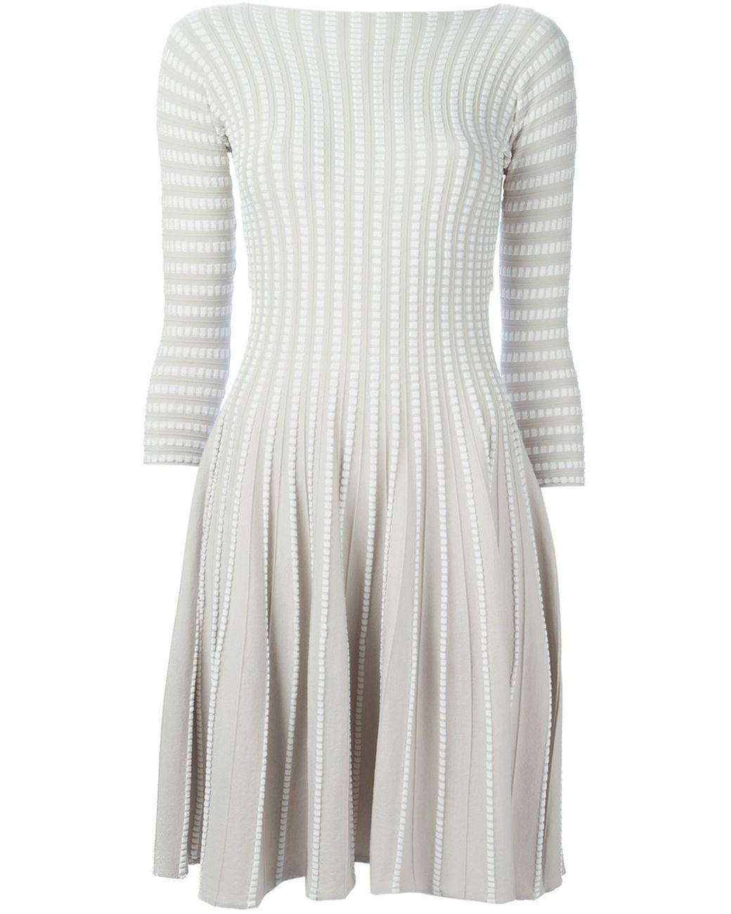 Emporio Armani Pleated Knit Dress in Gray | Lyst