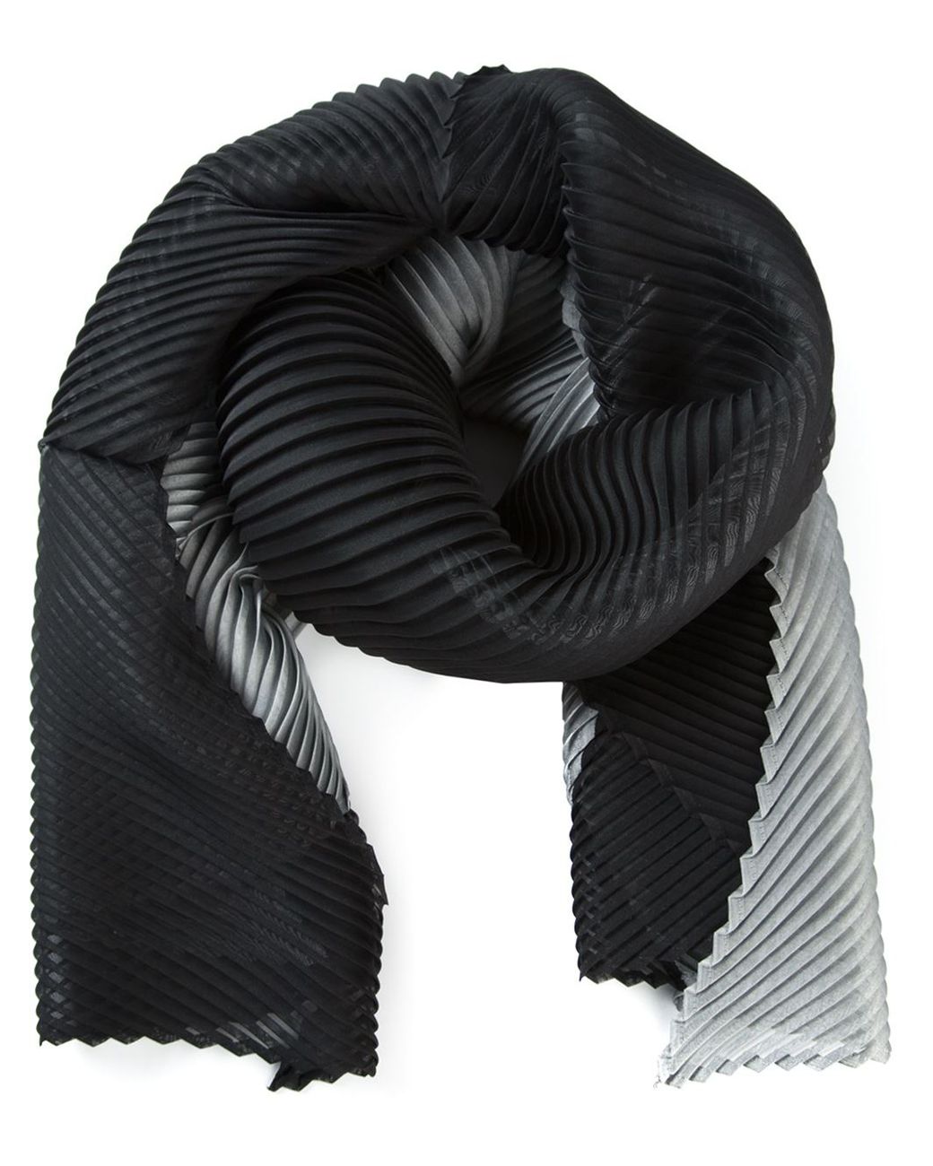 スカーフ ISSEY MIYAKE 'Ramie pleats' scarf Black Feather Ramie Pleats Stole — Black – La Garçonne