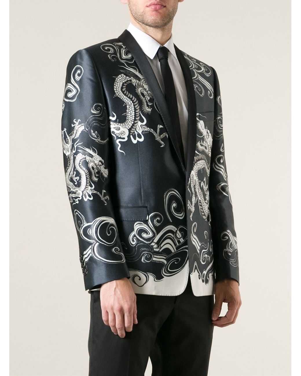 Dolce & Gabbana Dragon Print Jacket in Black for Men | Lyst