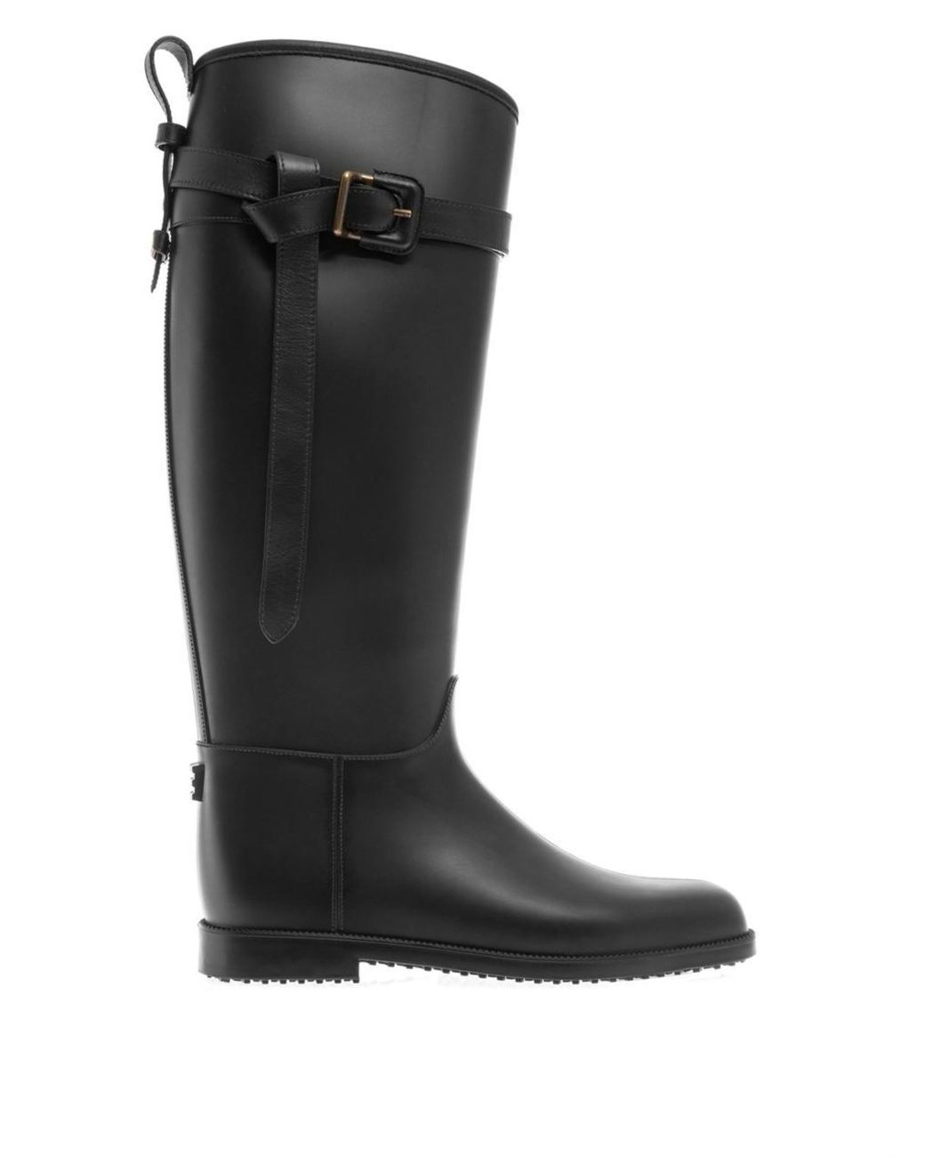 Burberry Belted Equestrian Rain Boots in Black | Lyst