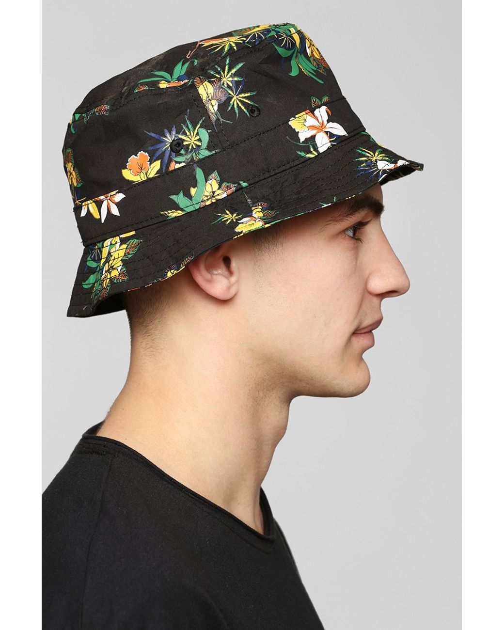 Obey Sativa Floral Bucket Hat in Black 