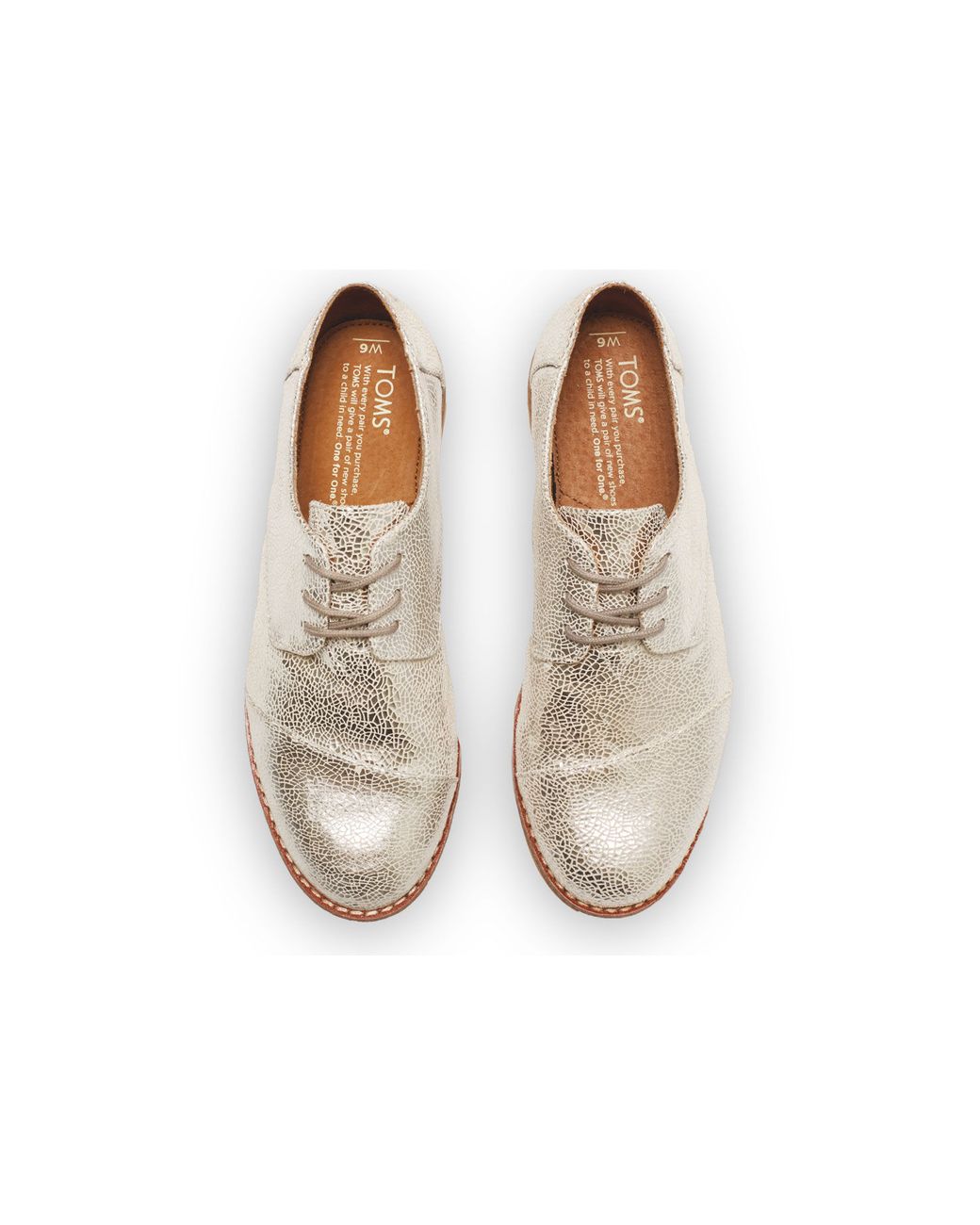 TOMS Silver Crackled Leather Women'S 