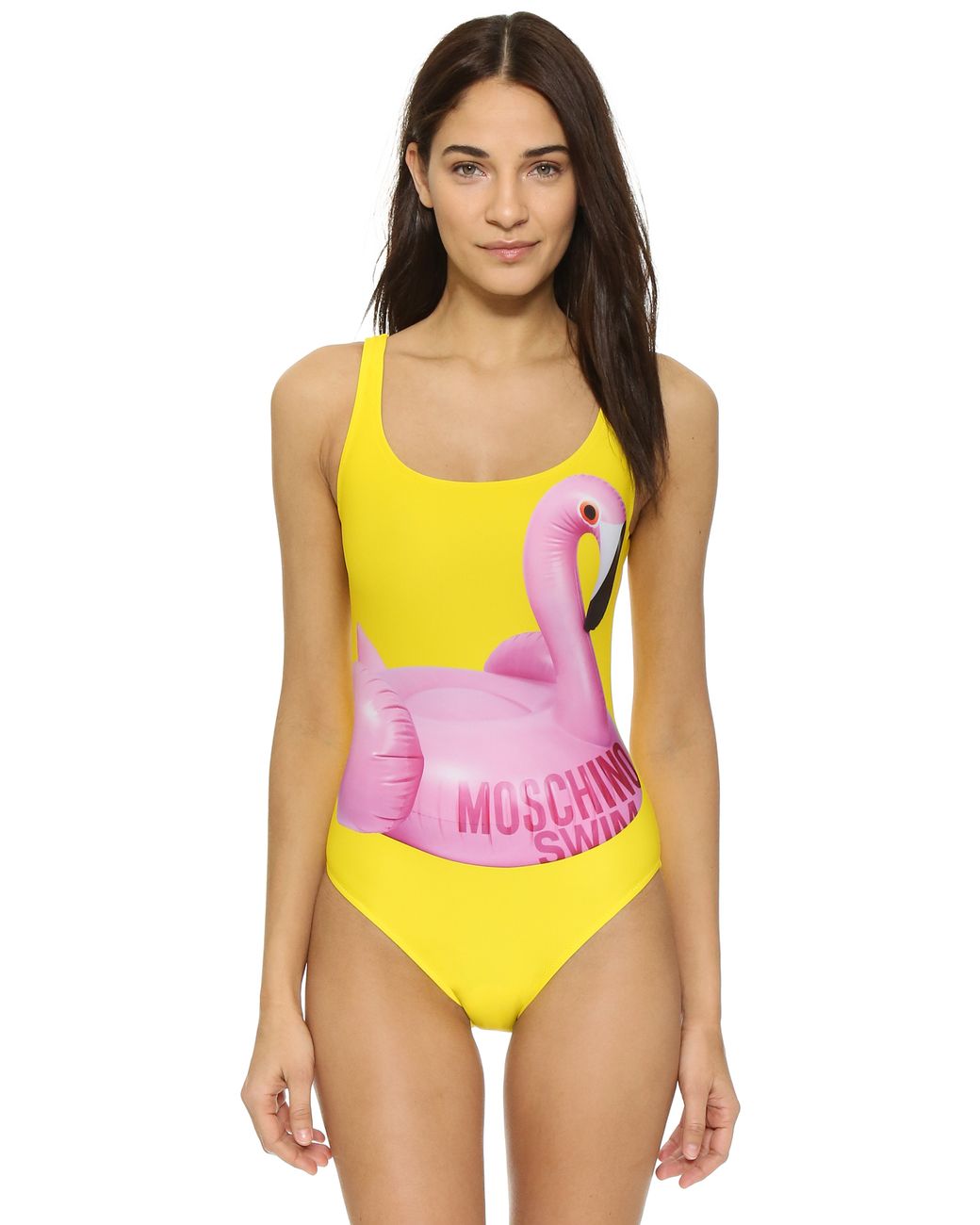 Moschino Flamingo One Piece Swimsuit in Yellow | Lyst