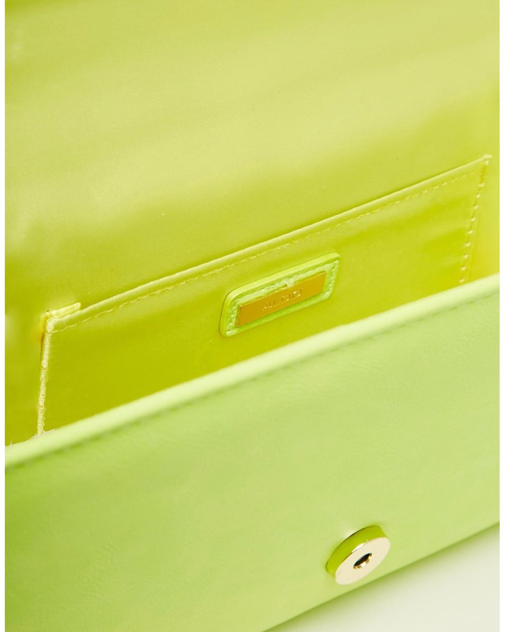 ALDO Ldo Structured Foldover Clutch Bag In Lime Green | Lyst
