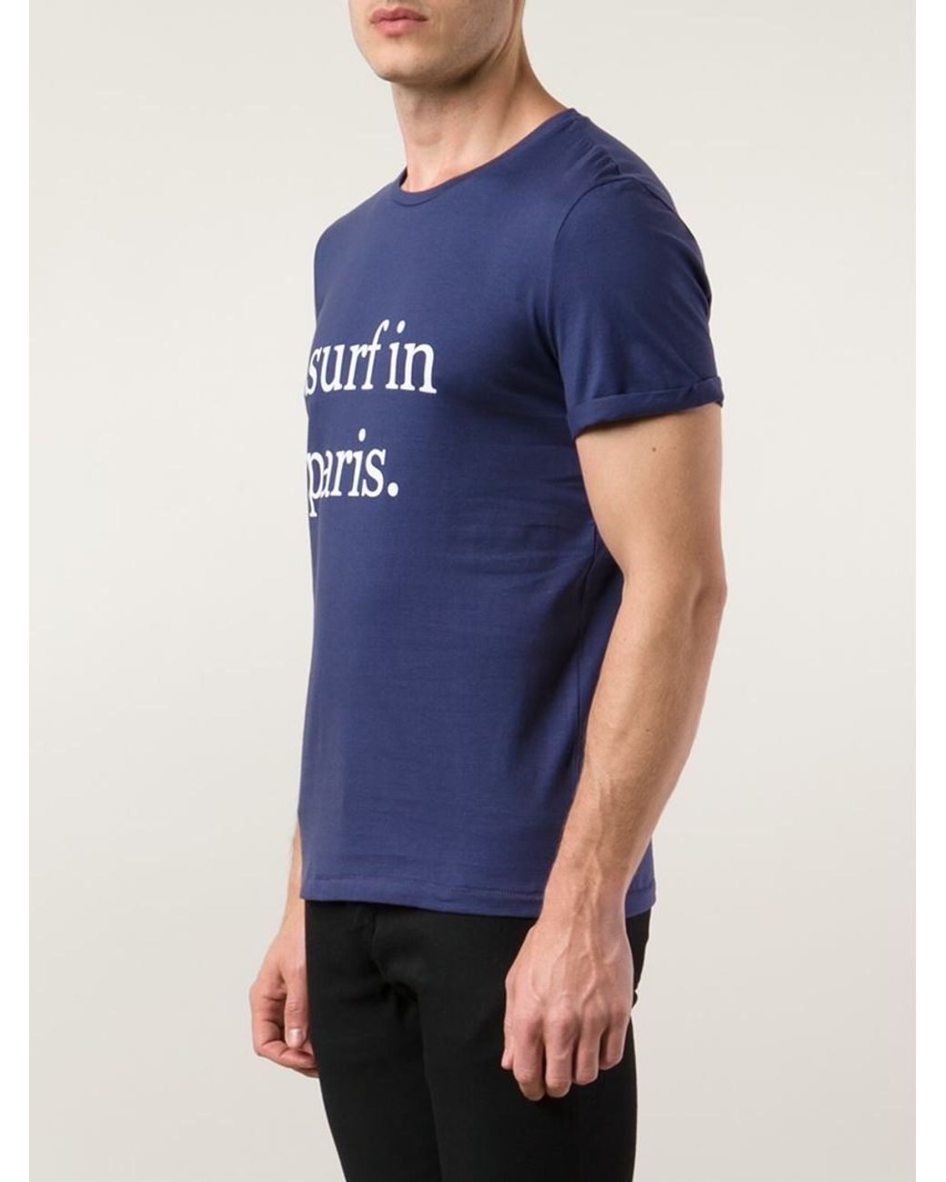 Cuisse De Grenouille 'Surf In Paris' T-Shirt in Blue for Men | Lyst