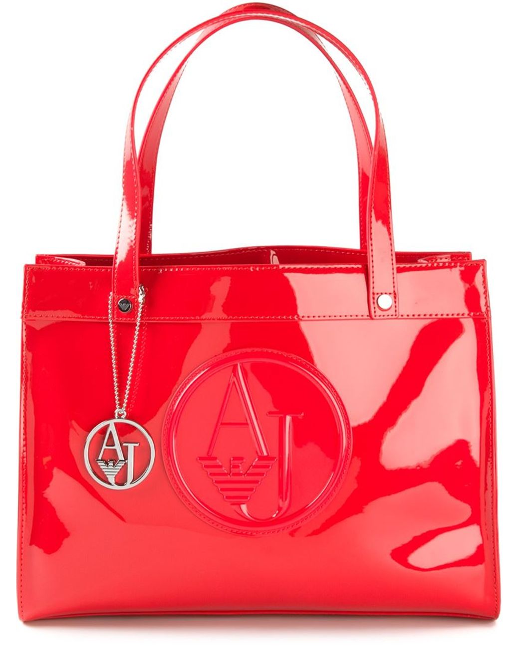 Armani Jeans Embossed Tote Bag in Red | Lyst
