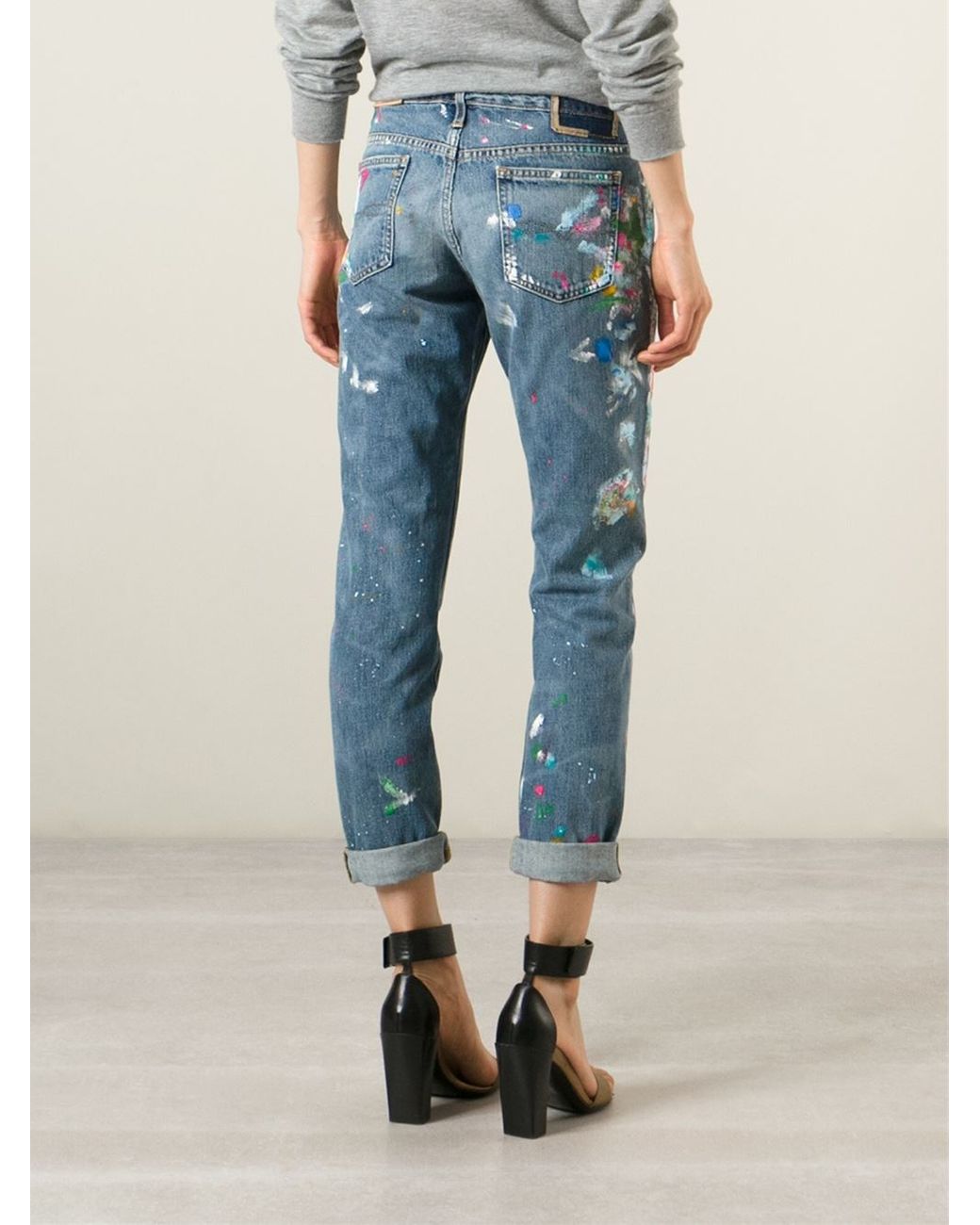 Polo Ralph Lauren Distressed Paint Splatter Jeans in Blue | Lyst