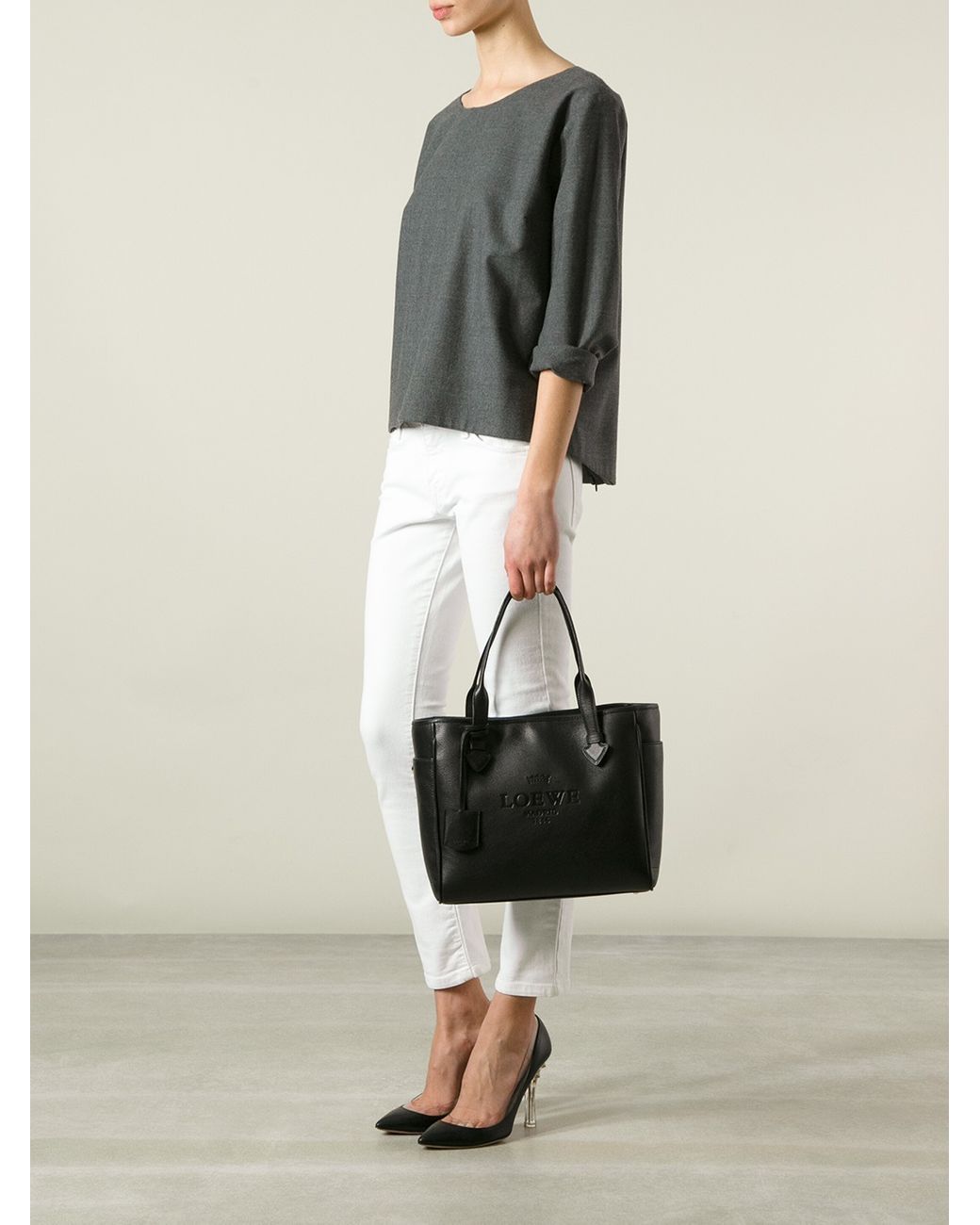 Loewe Heritage Tote in Black | Lyst Loewe Heritage Tote in Black | Lyst