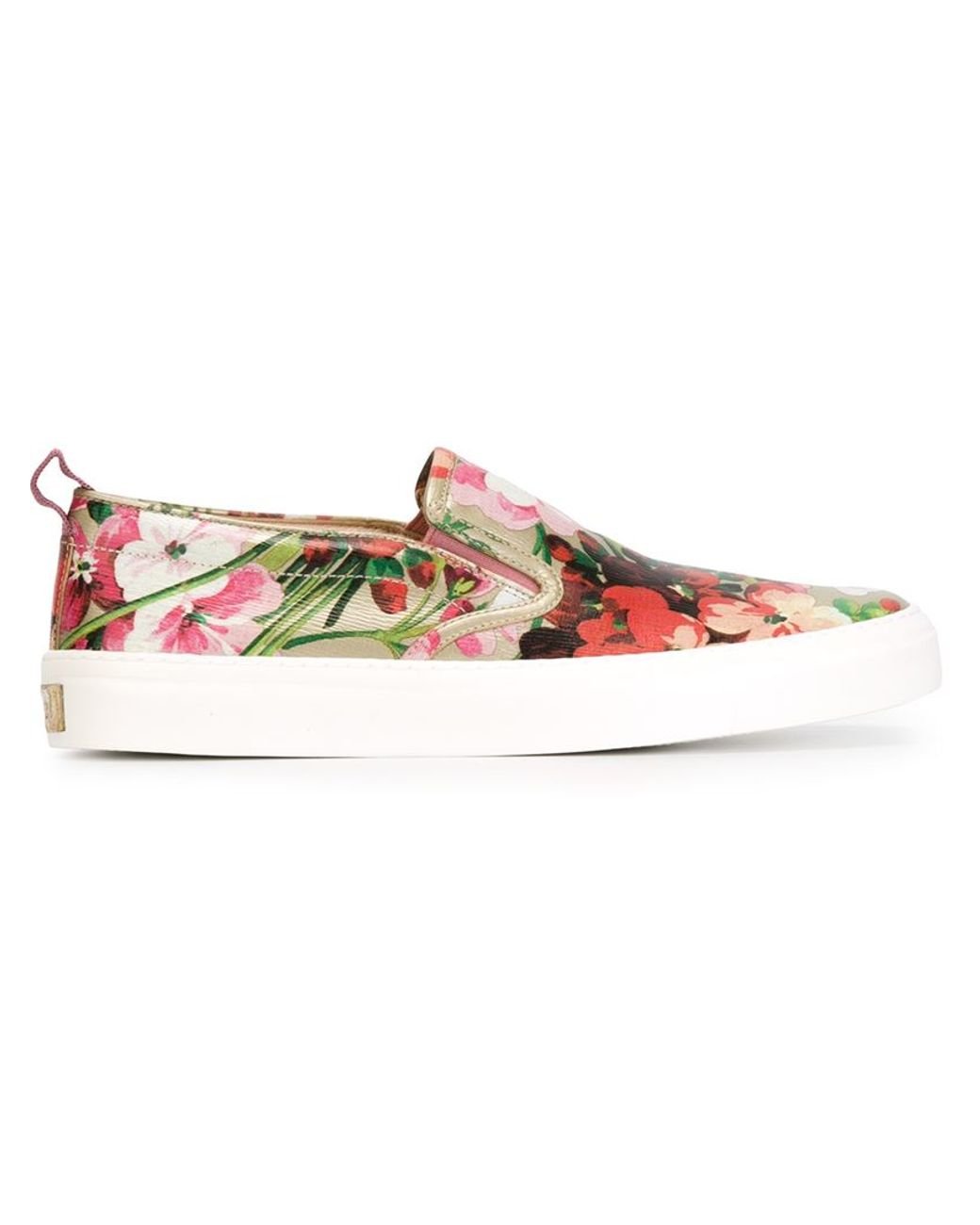Gucci Floral Print Slip-on Sneakers | Lyst