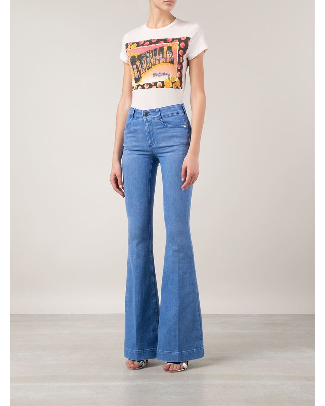 Stella McCartney Flared Jeans in Blue | Lyst