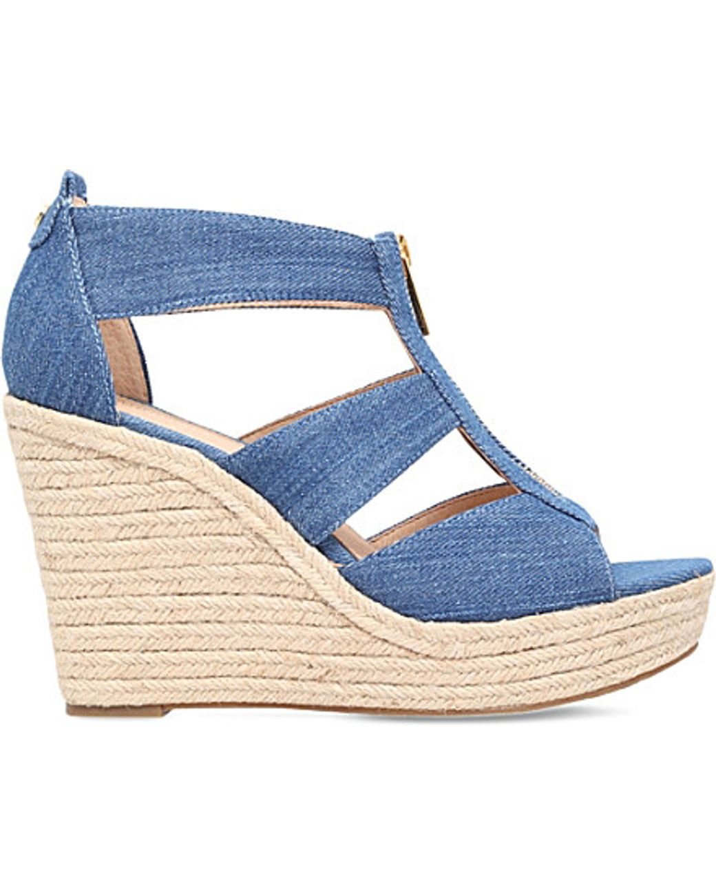 Michael kors wedges blue on sale