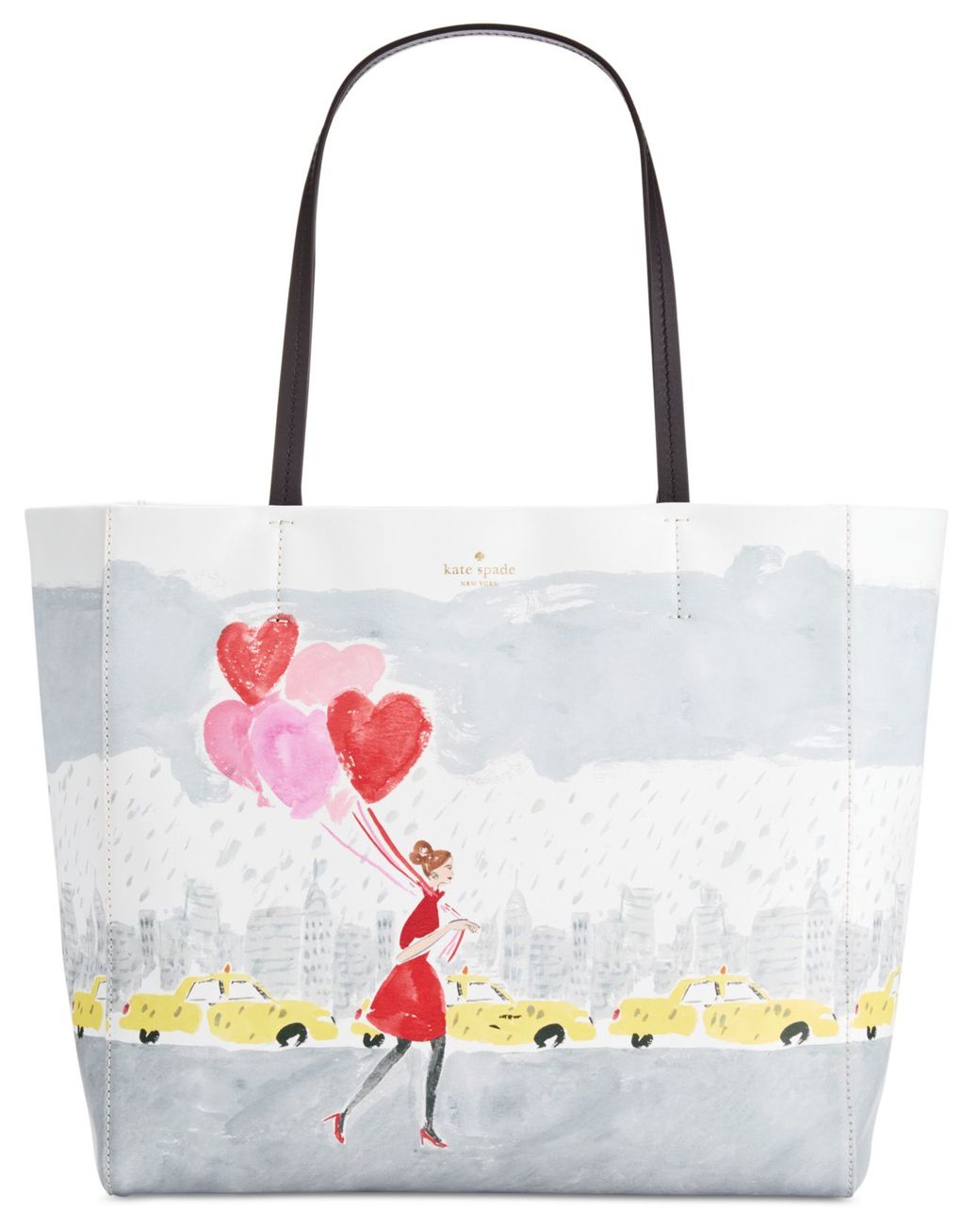 Kate Spade New York White & Red Heart Stripe Yours Truly Hallie Canvas Tote, Best Price and Reviews