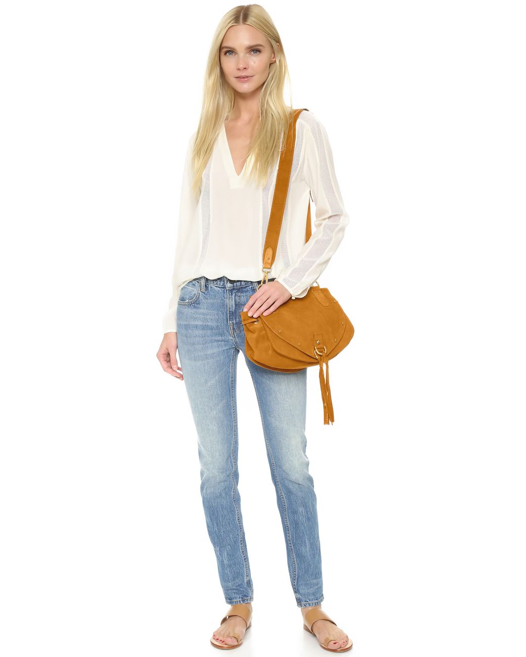 See By Chloé Collins Leather Saddle Bag in Natural | Lyst