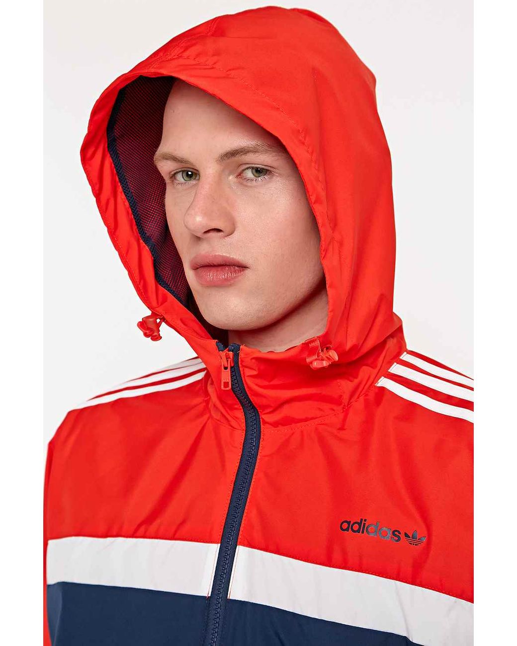 adidas Marathon 83 Windbreaker Jacket In Navy And Red in Blue for Men |  Lyst UK