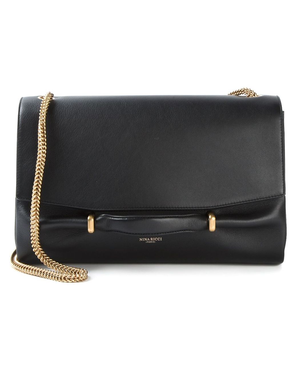 Nina Ricci Marché Chaine Medium Leather Shoulder Bag in Black | Lyst