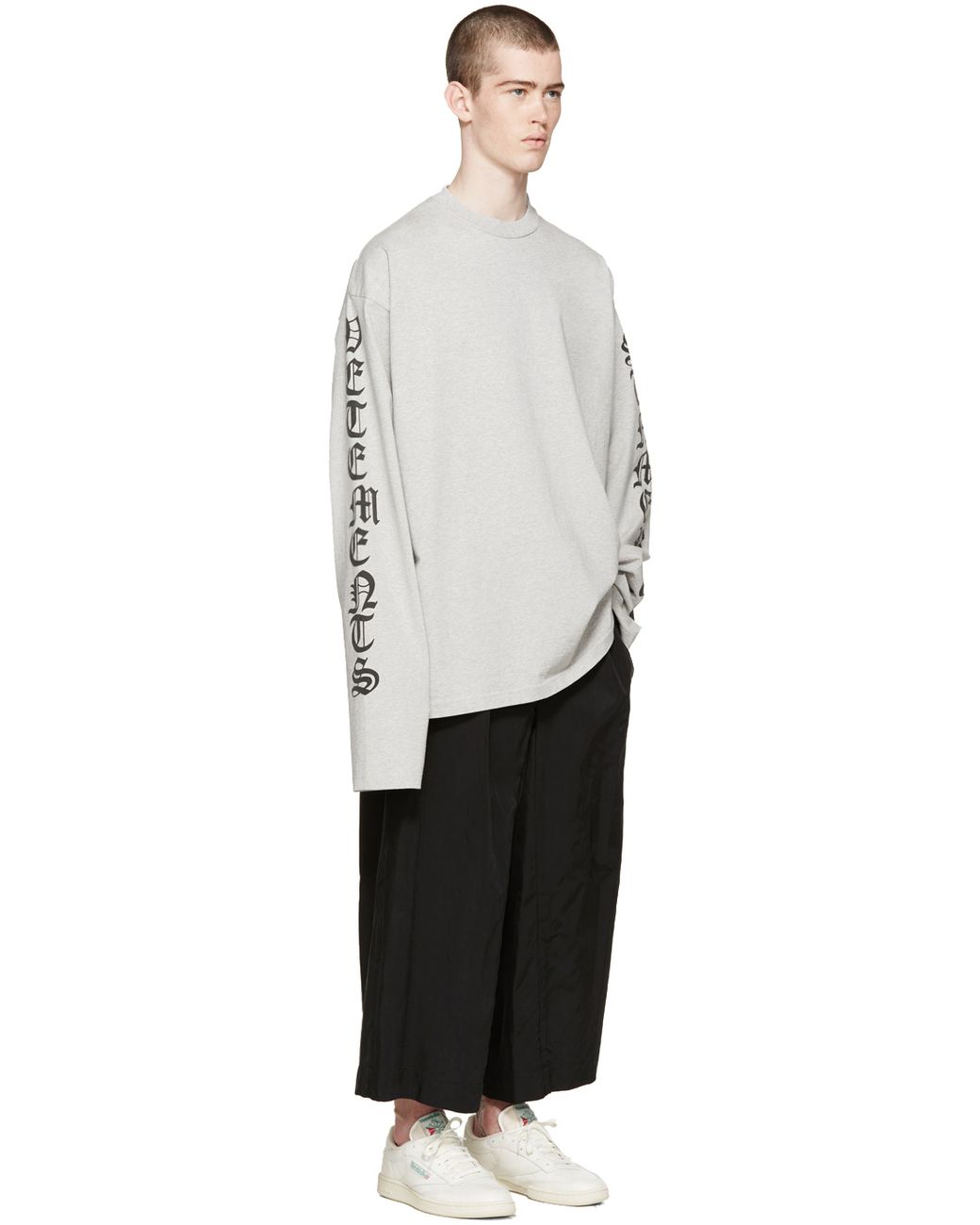 Vetements Cotton Grey Oversized Logo 