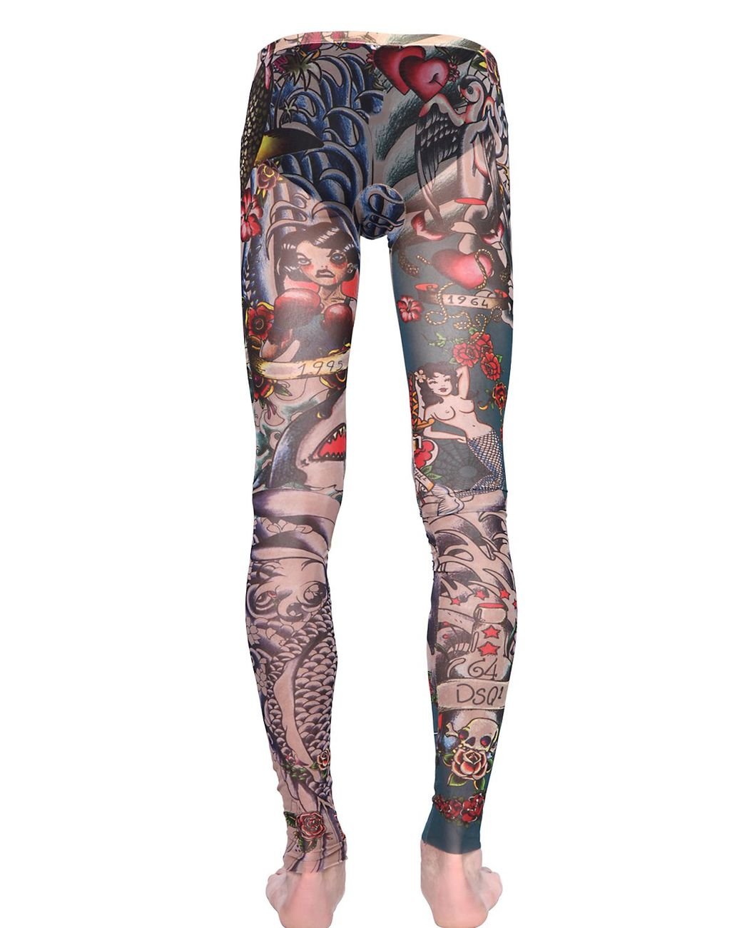 DSquared² Tattoo Printed Sheer Tulle Leggings for Men | Lyst
